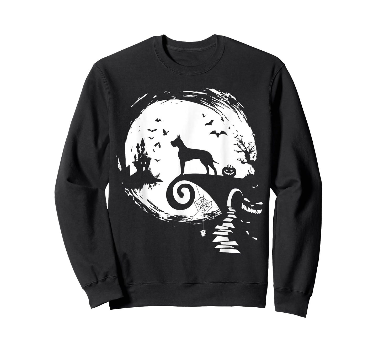 Great Dane Dog and Moon Halloween Costume Dog Lover Funny T-Shirt for Men Women Kids