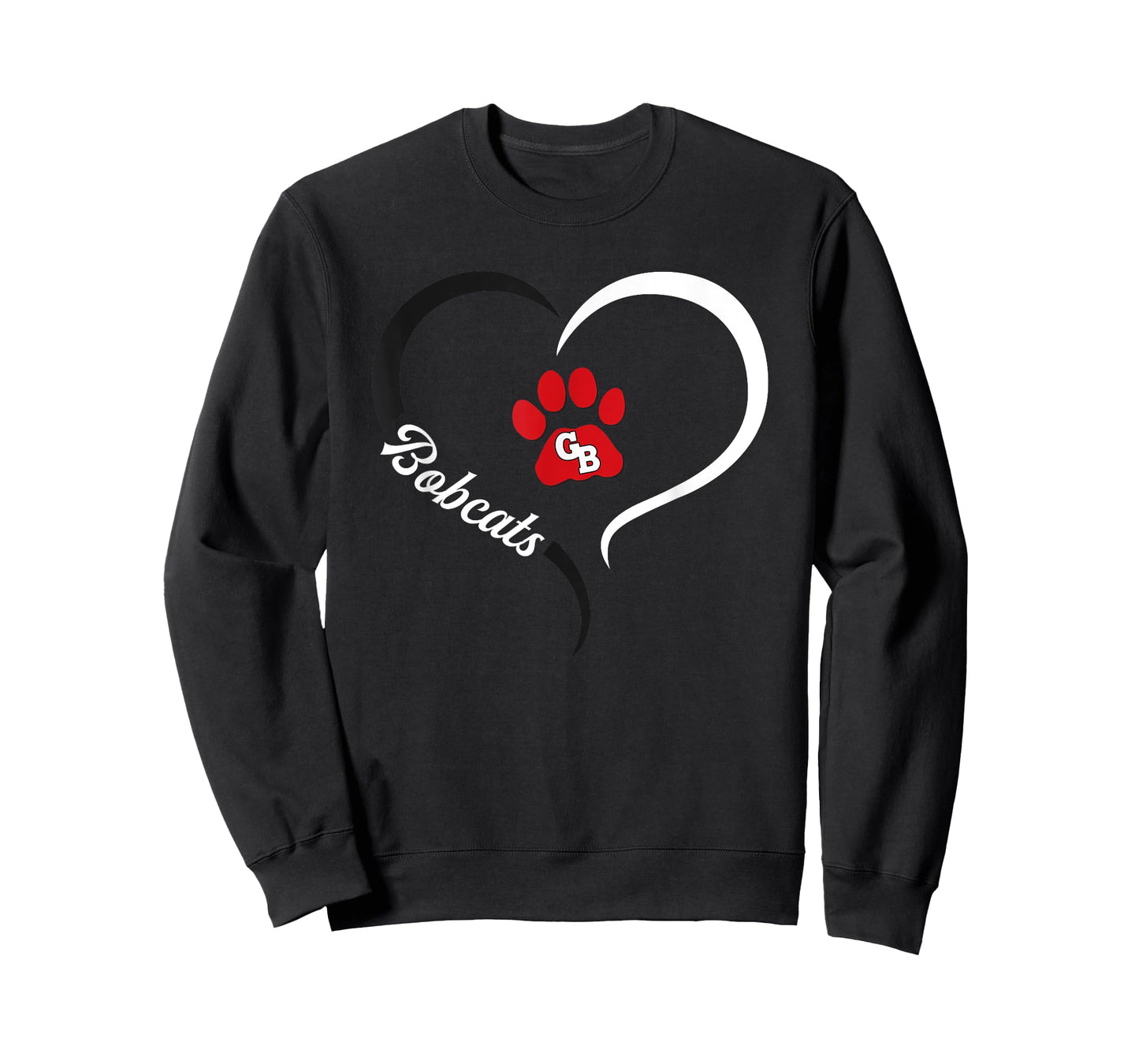 Grand Blanc Bobcats Logo Half Heart Slogan HS T-Shirt