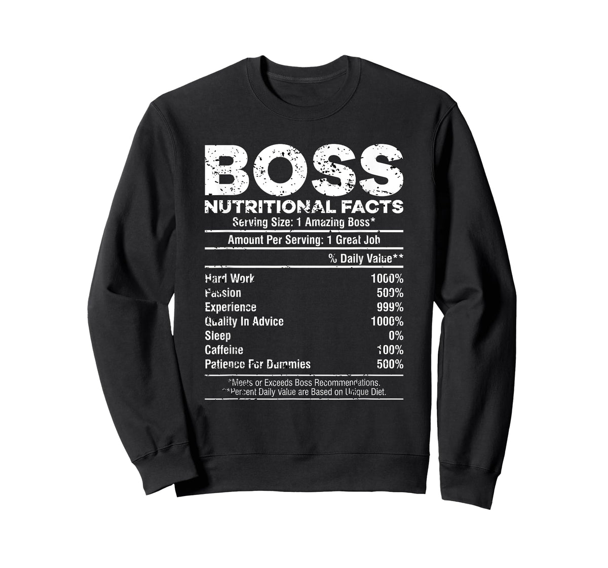 Funny Manager Boss Appreciation Nutritional Facts Distressed T-Shirt
