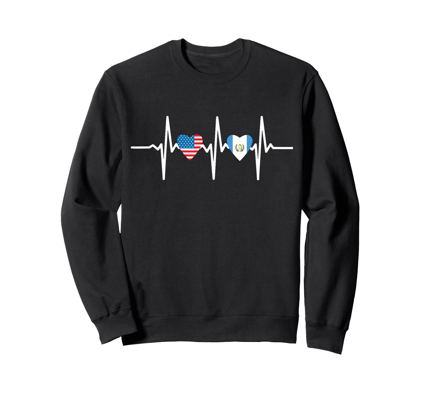 Half Guatemalan And American Guatemala Usa Flag Heartbeat T-Shirt