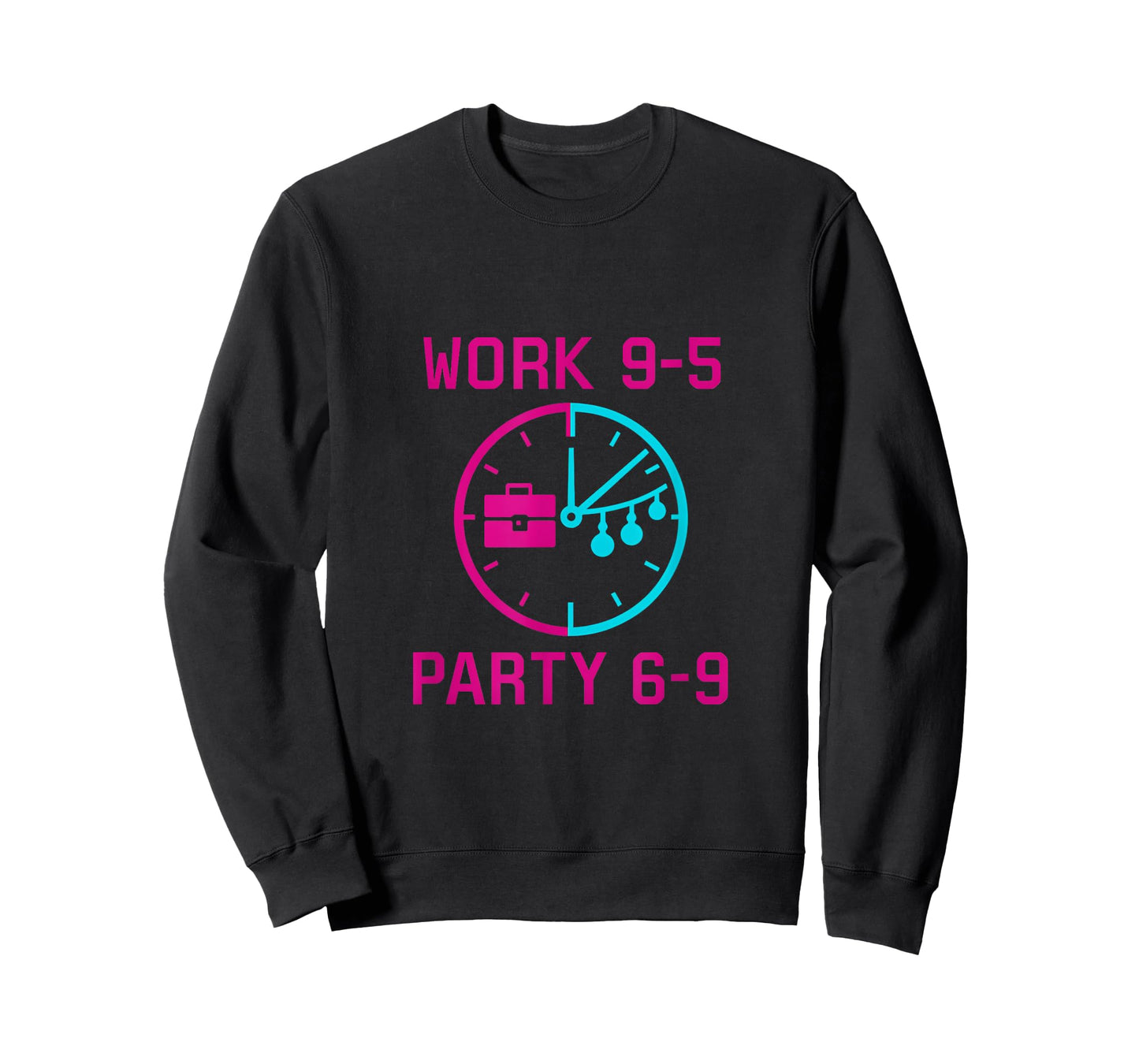 Work 9-5 Party 6-9 Clock Balance Graphic T-Shirt