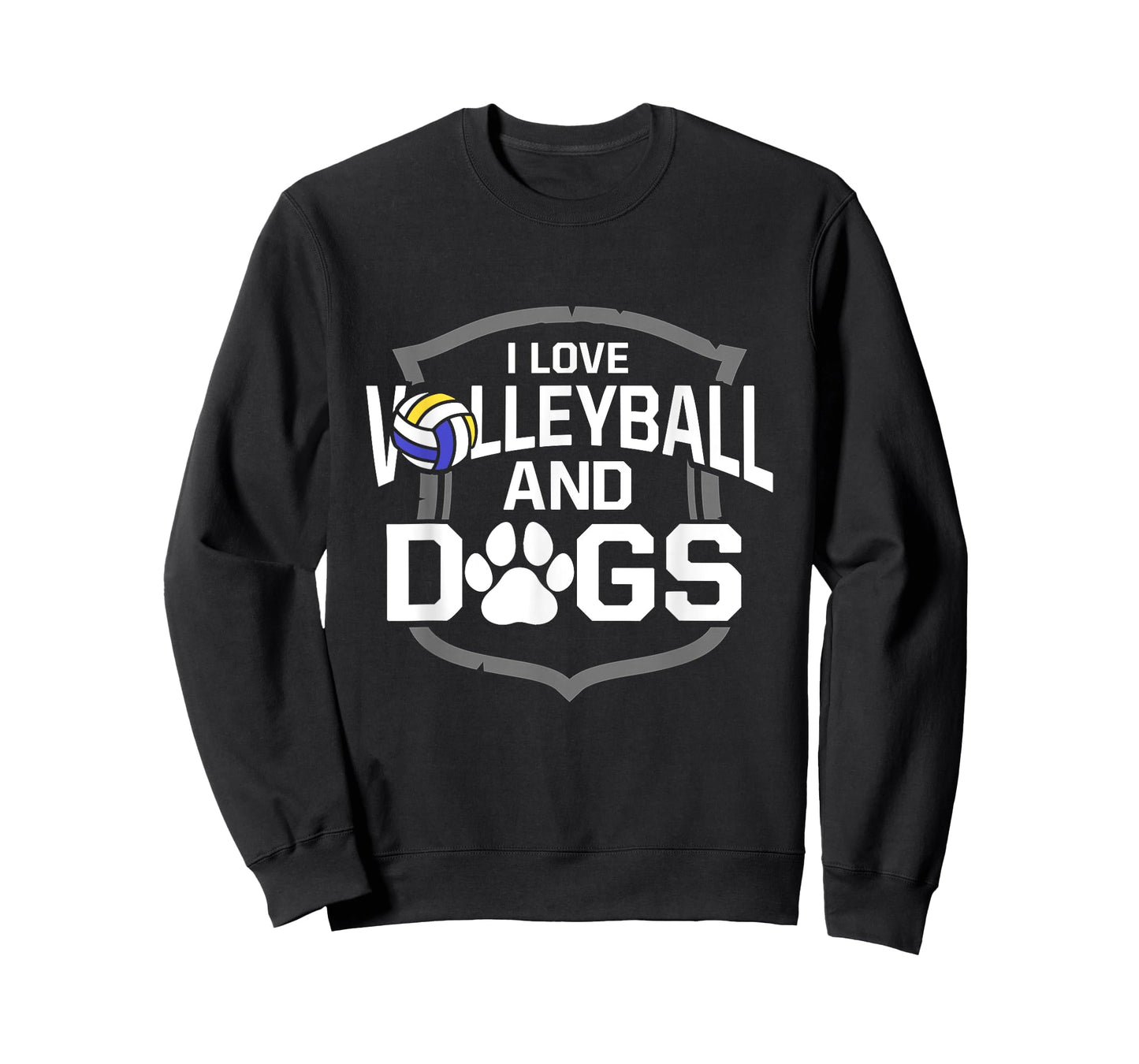I Love Volleyball And Dogs Cute Spiker Blocker Setter T-Shirt