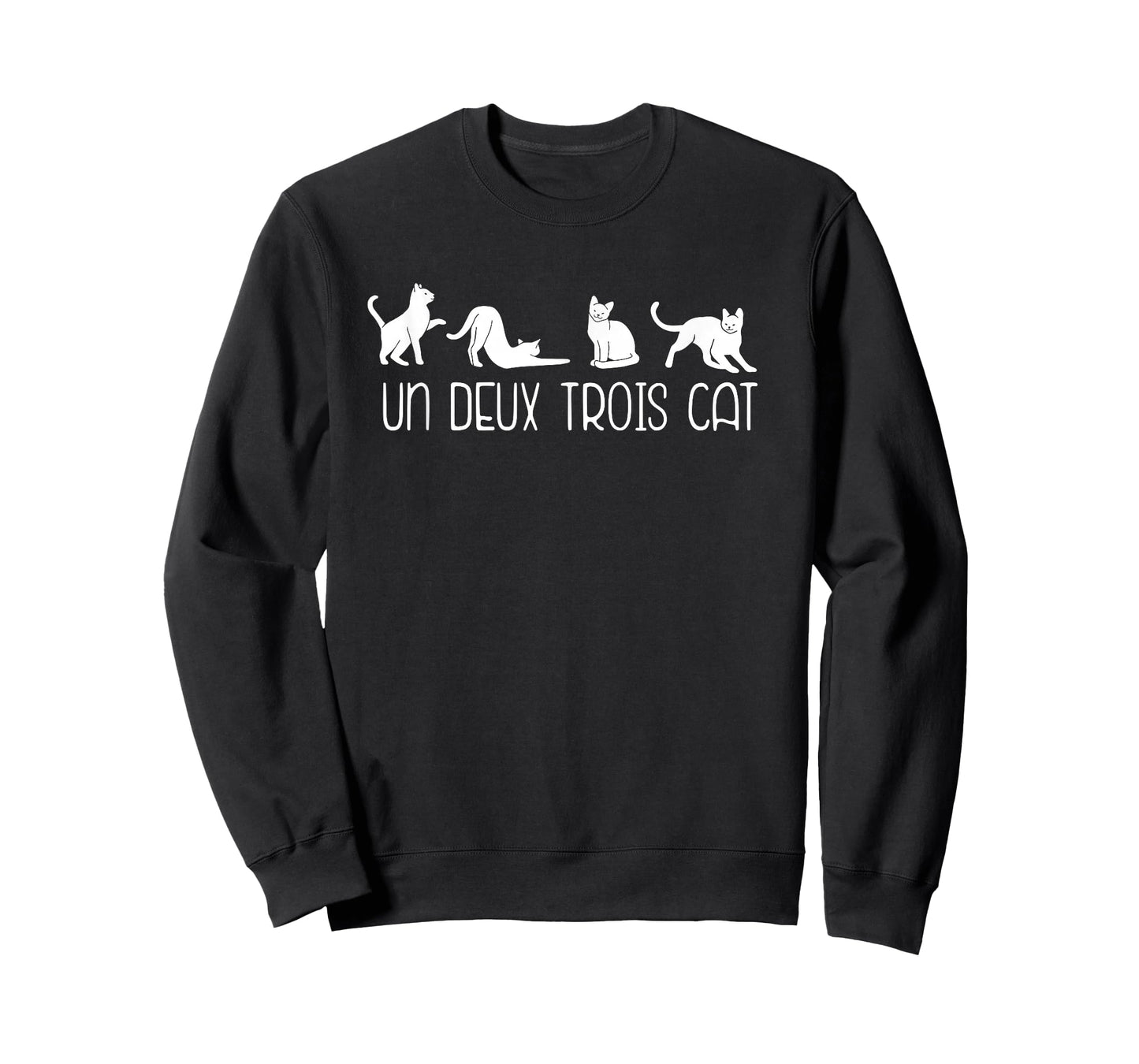 UN DEUX TROIS CAT 1 2 3 4 Cats Funny French Language Meme T-Shirt