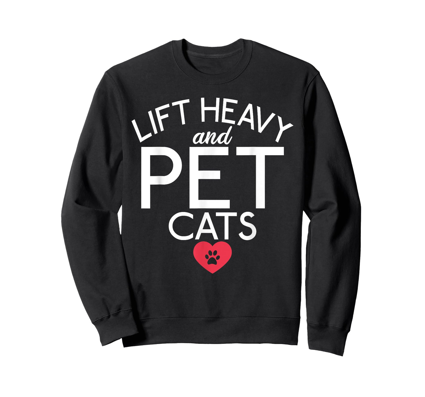 Powerlifting Weight Training Apparel Lift Heavy and Pet Cats Fitness Gym Weightlifting T-Shirt - Unisex, Black, Short Sleeve, Small, Classic Fit, Crew Collar, Modern, Cat-Themed, Workout, Gym