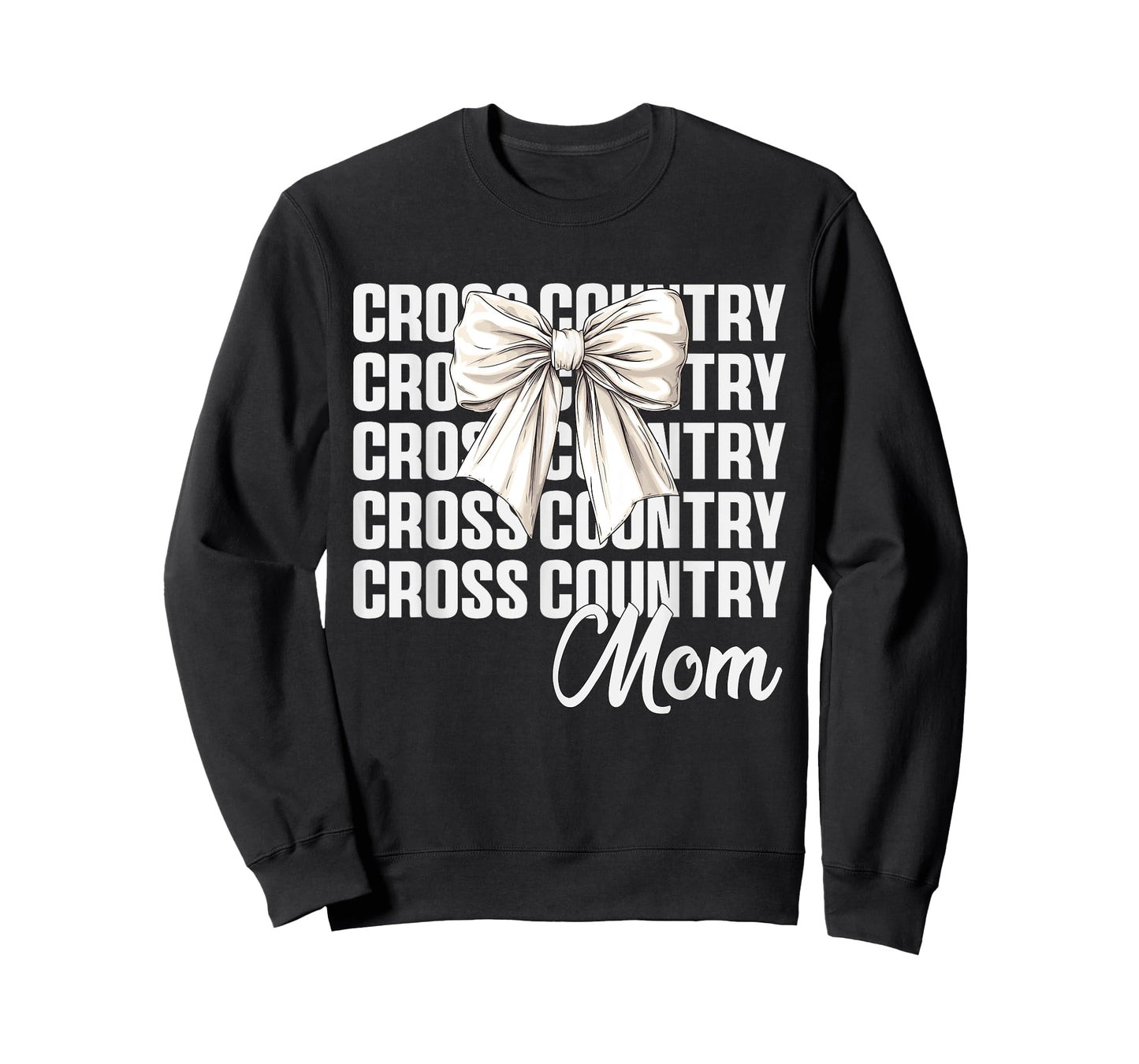 Cross Country Mom Coquette Bow Cute XC Lovers Mothers Day T-Shirt