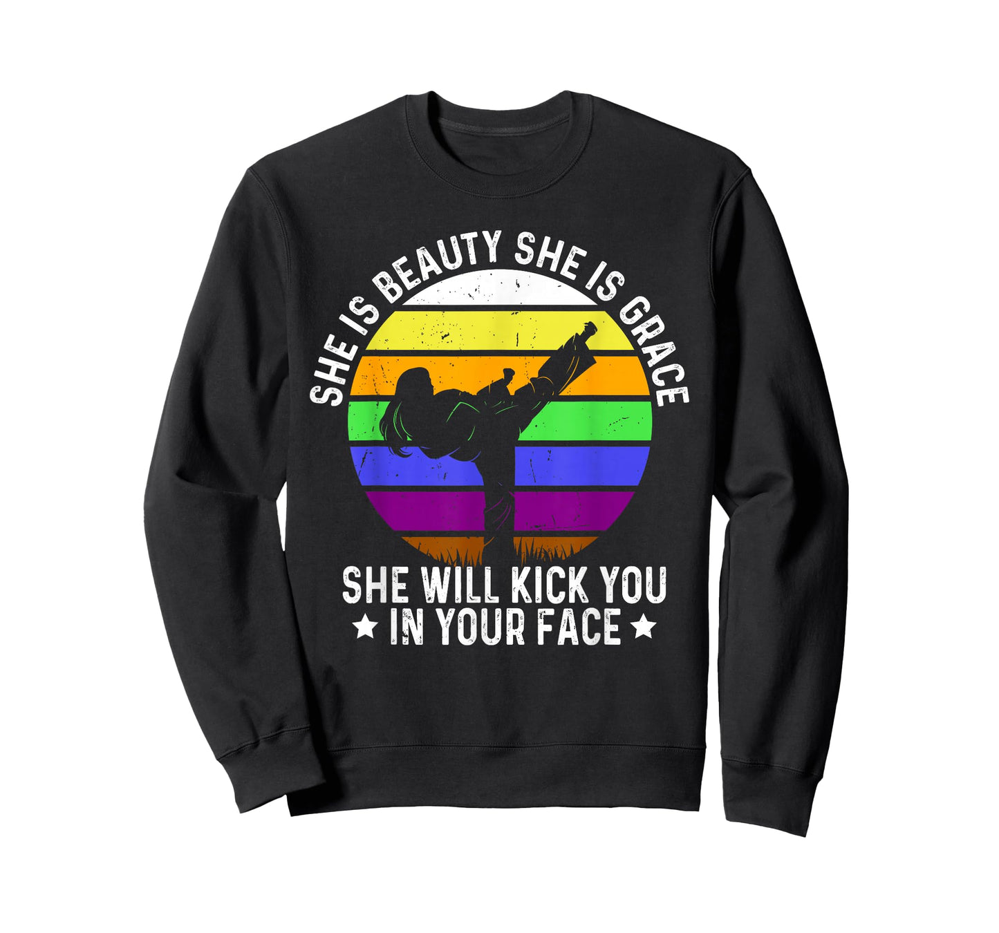 She is Beauty She is Grace She Will Kick You Karate Girl T-Shirt