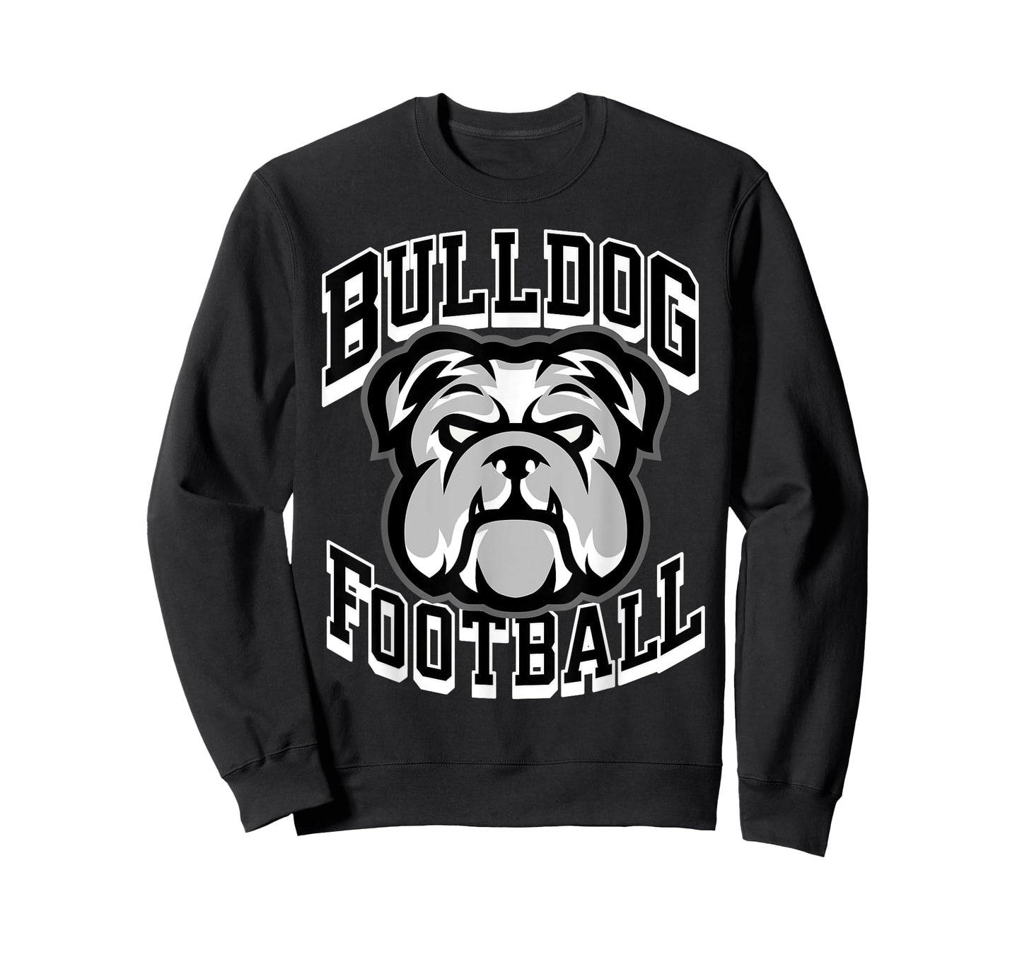 Bulldogs Football Game Day Print Mom Dad Black T-Shirt
