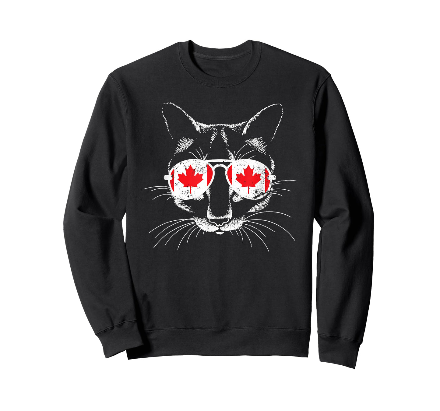 Canadian Cat Animal Canada Flag Sunglasses Canada T-Shirt