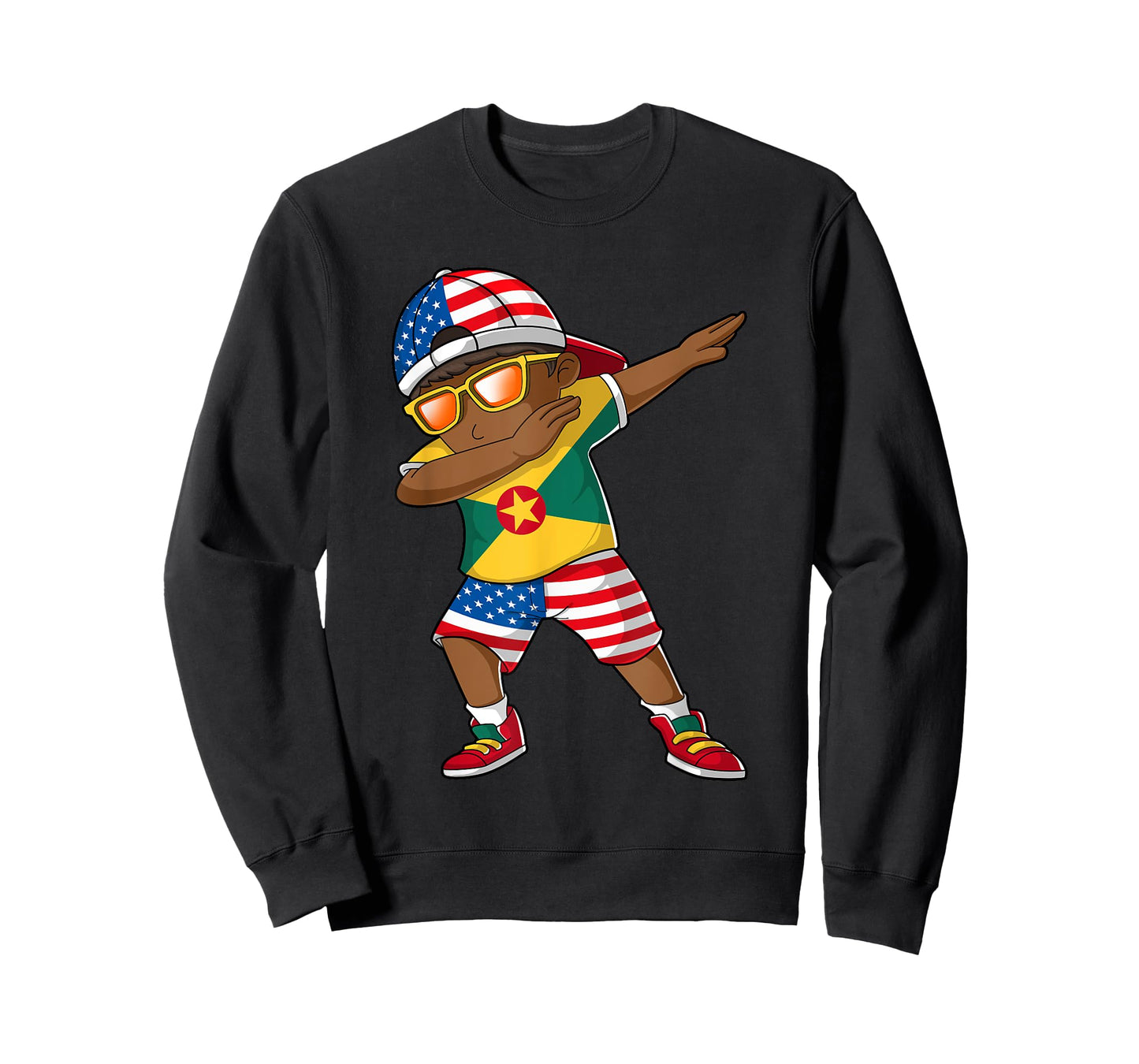Half American Half Grenadian Boy Kid Grenada Flag Patriotic T-Shirt