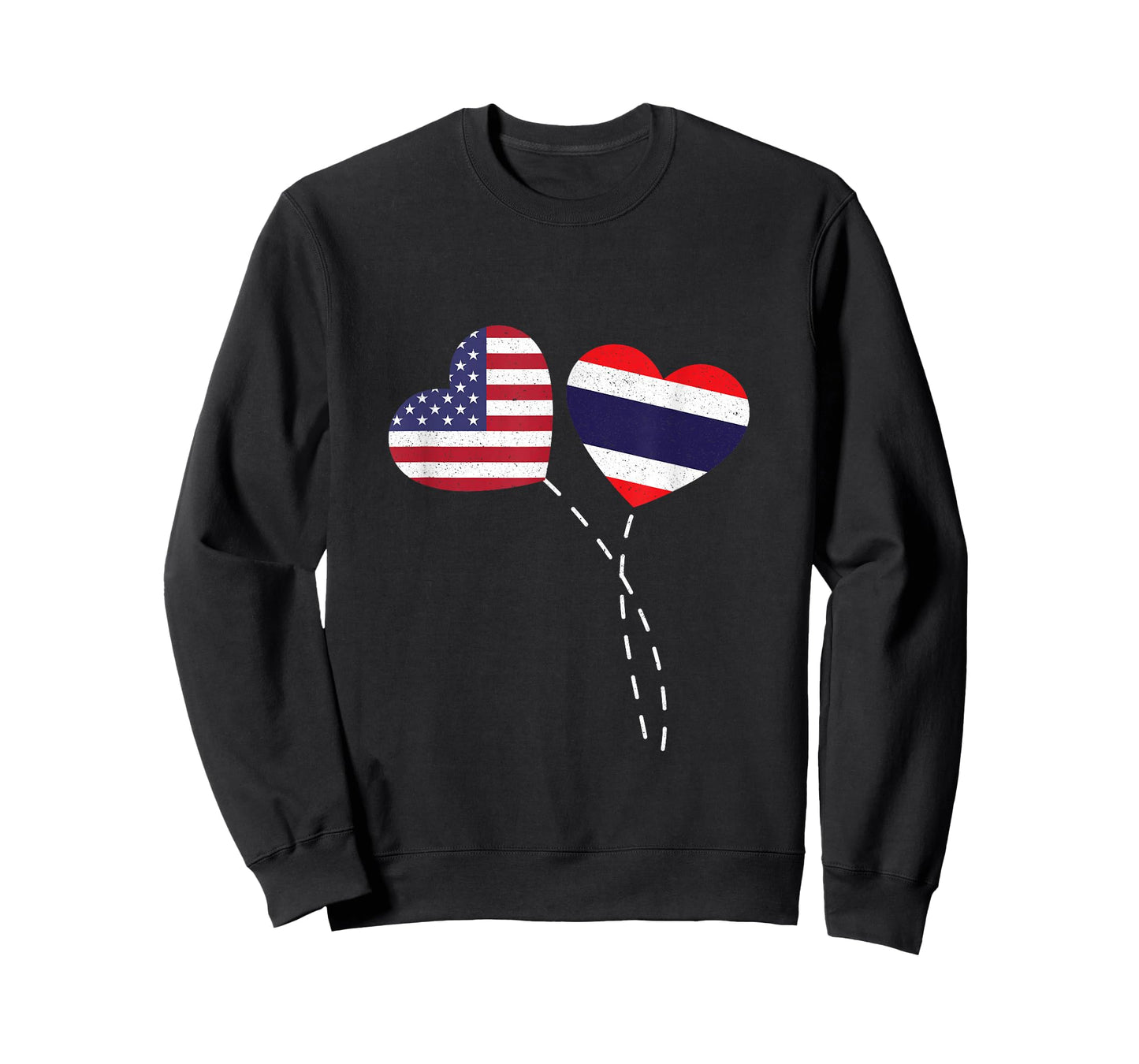 Loving USA Thailand Flag Heart Thai Americans Love T-Shirt