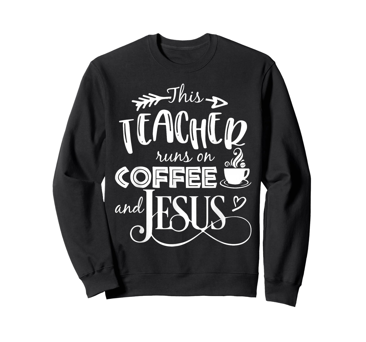 This Teacher Runs On Coffee and Jesus T Shirt Christian Tees T-Shirt