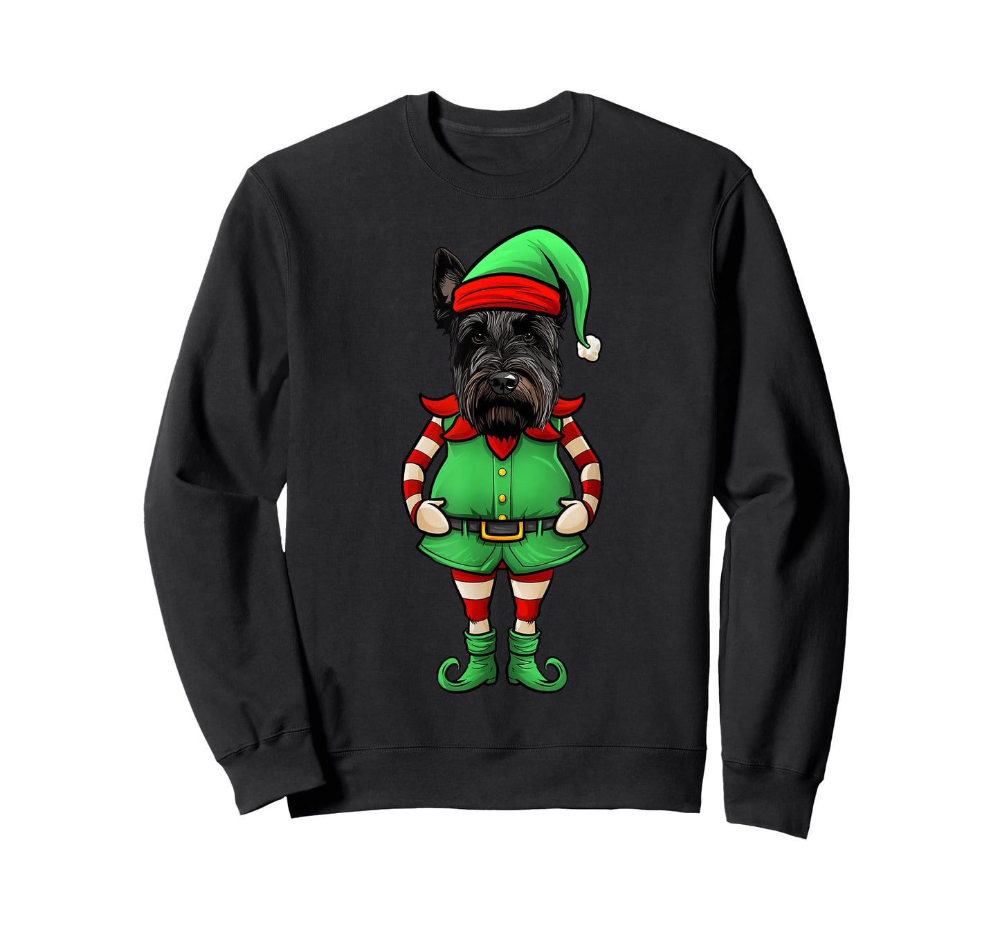 Funny Christmas Elf Scottish Terrier Dog T-Shirt