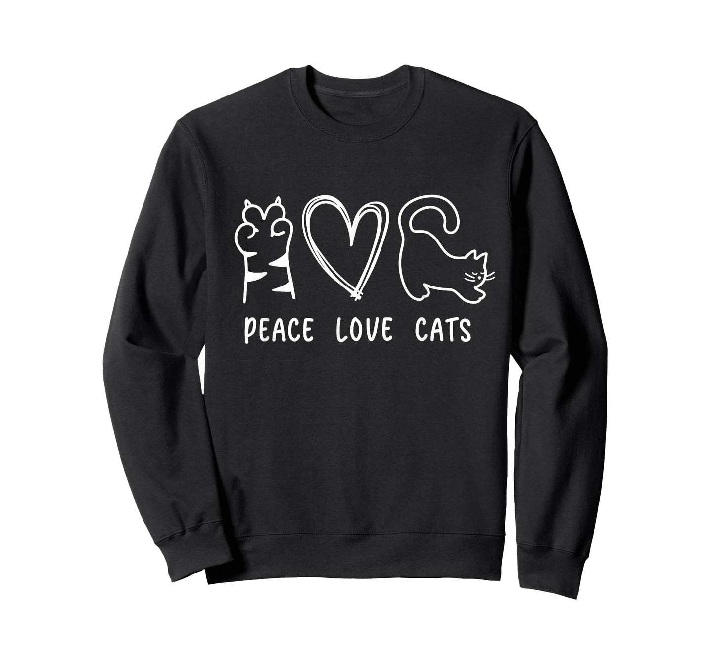 Peace Love Cats Design T-Shirt