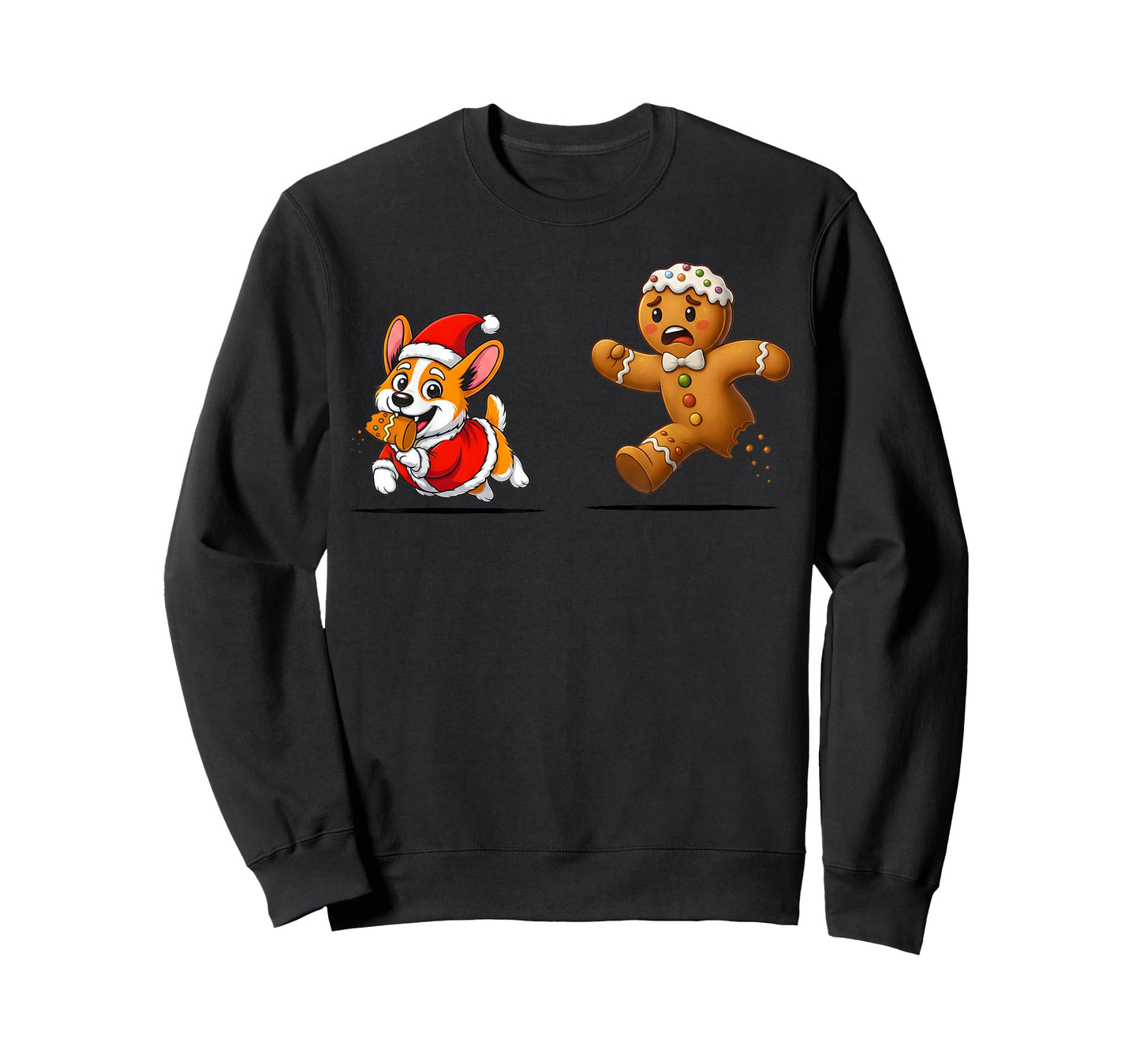 Gingerbread Cookie Chasing Corgi Christmas Dog Mom Pet Lover T-Shirt