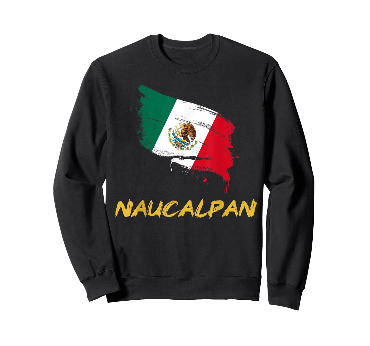 Naucalpan Mexico MX Mexican Heritage Flag Paint Stroke T-Shirt