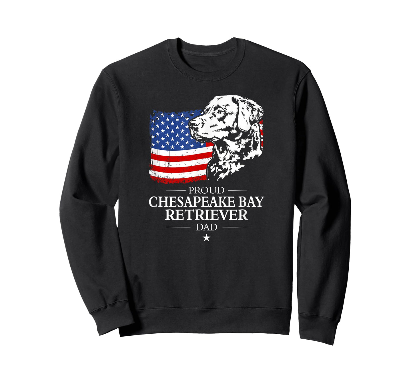 Chesapeake Bay Retriever Dad American US Flag Patriotic Dog T-Shirt