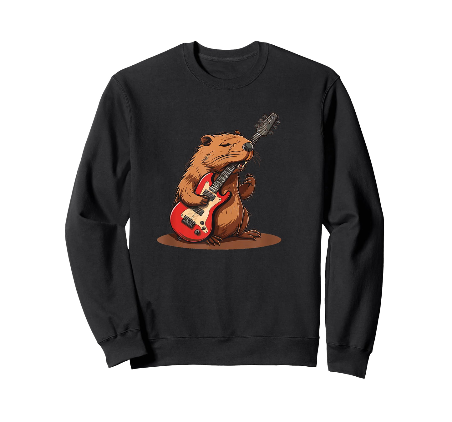 Funny Beaver gnaws at electric Guitar Costume T-Shirt