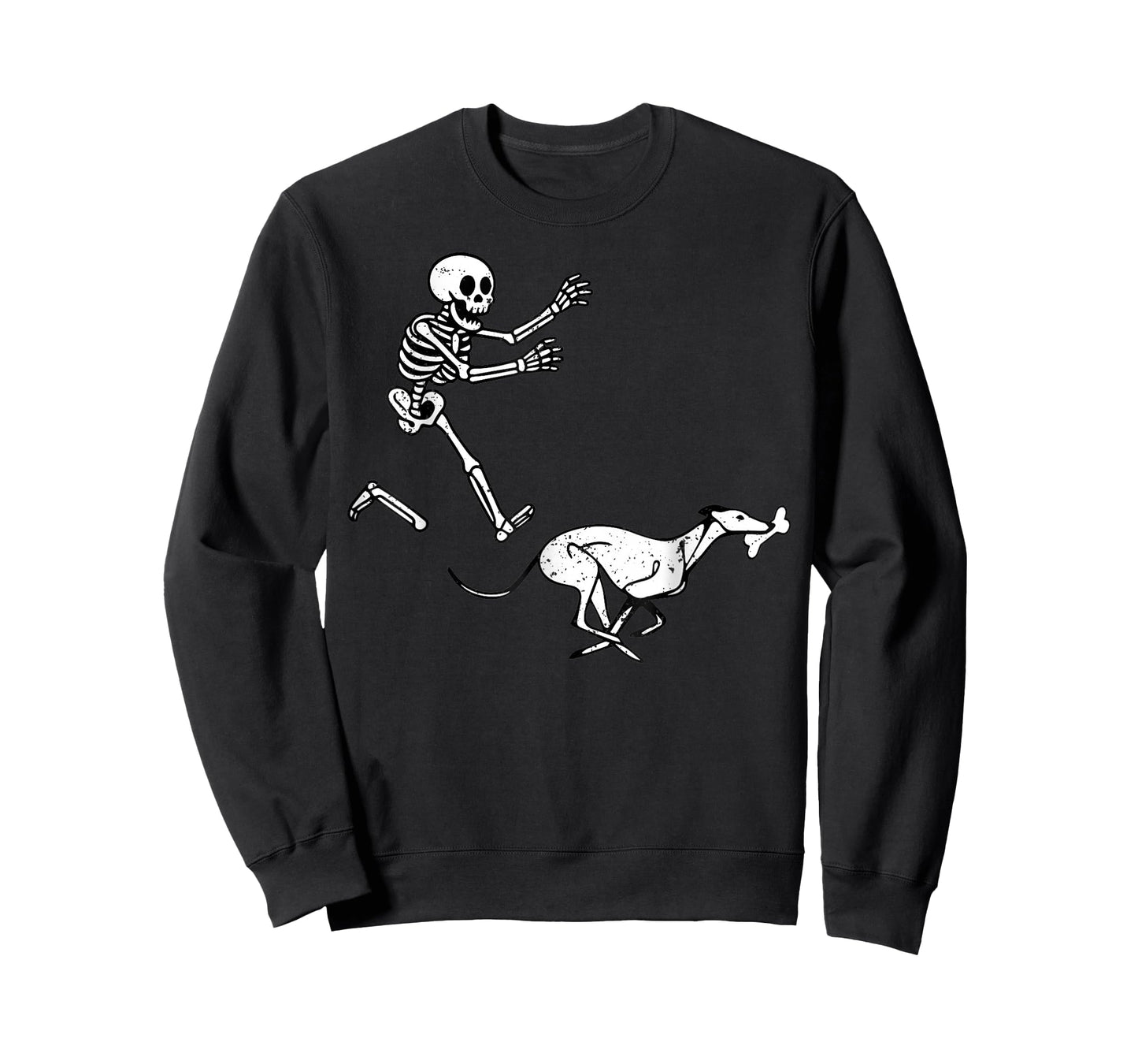 Funny Meme Greyhound Running Skeleton Halloween T-Shirt