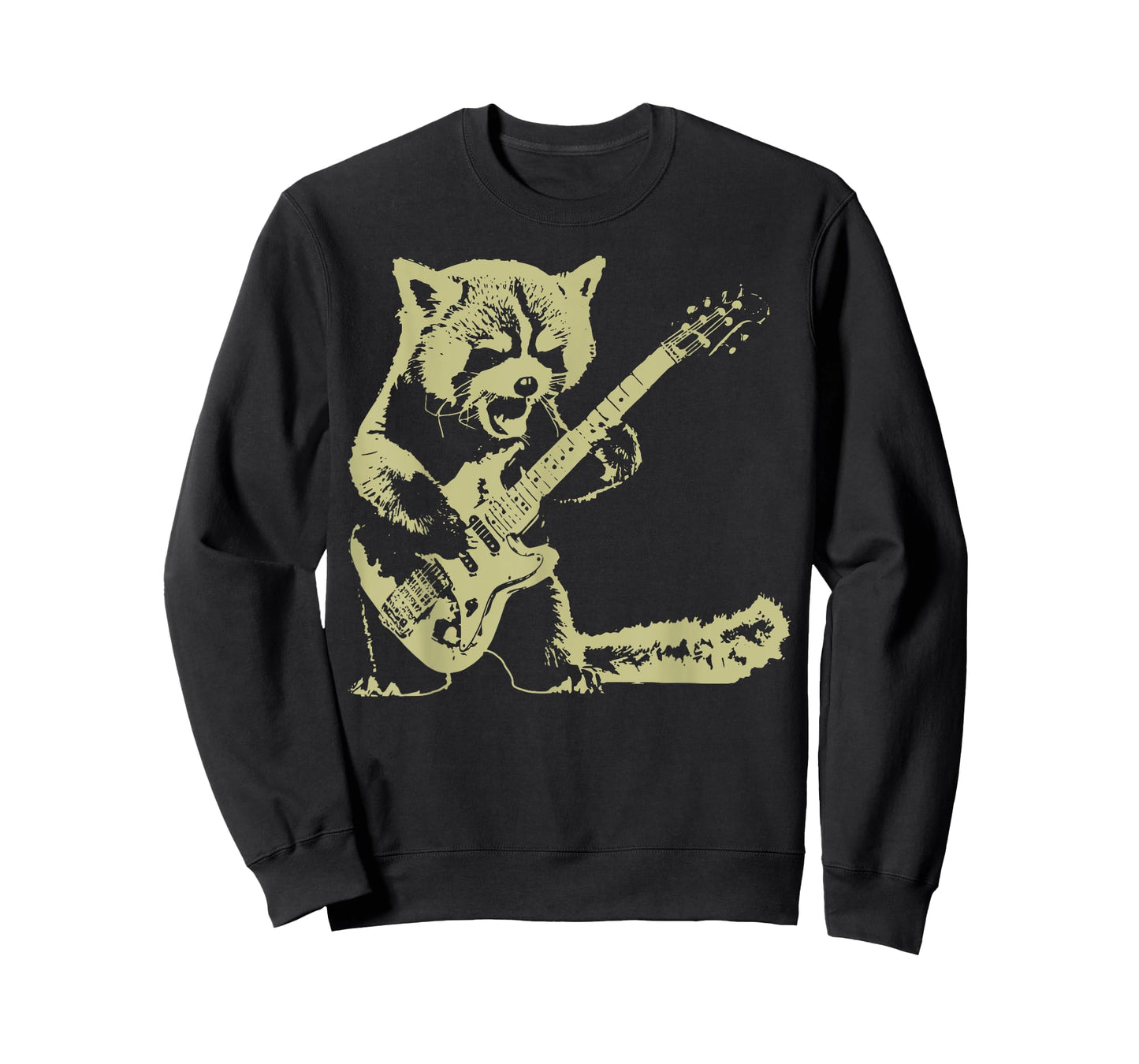 Vintage Cute Red Panda Playing Guitar Rock And Roll Music T-Shirt