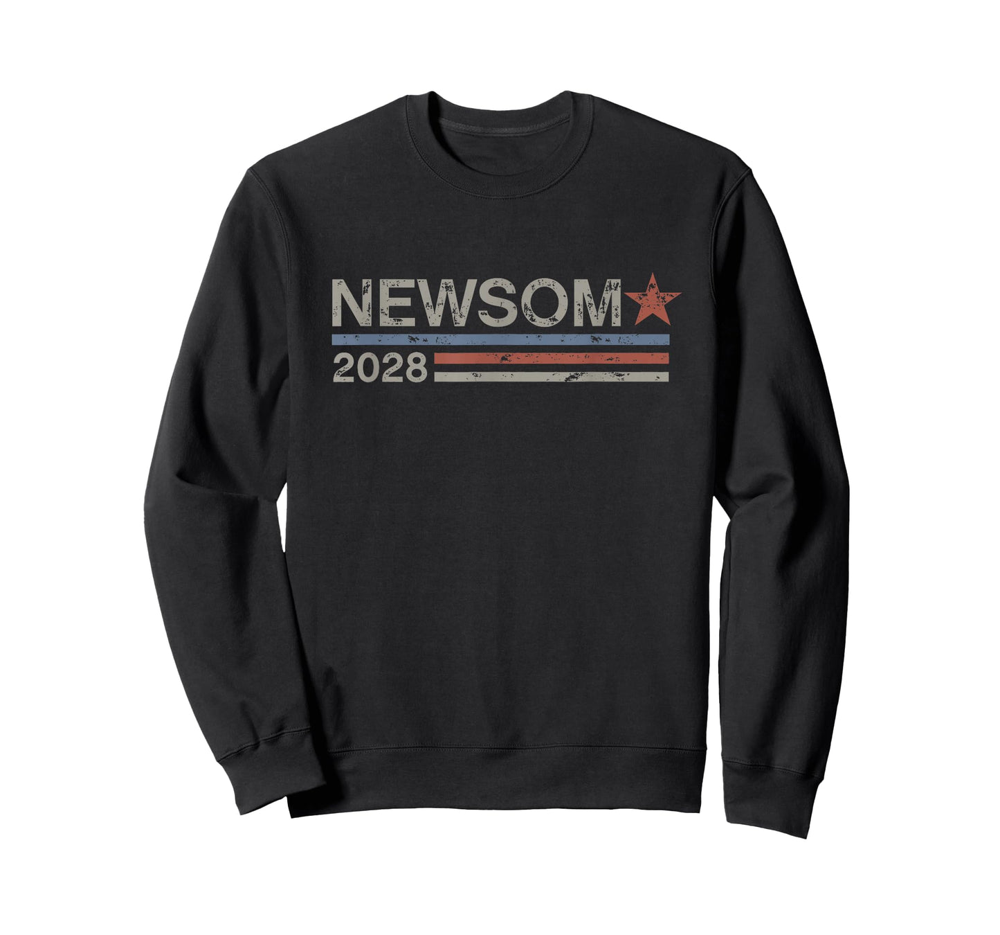 Newsom 2028 Retro Grunge Stripes Gavin Newsom 2028 T-Shirt