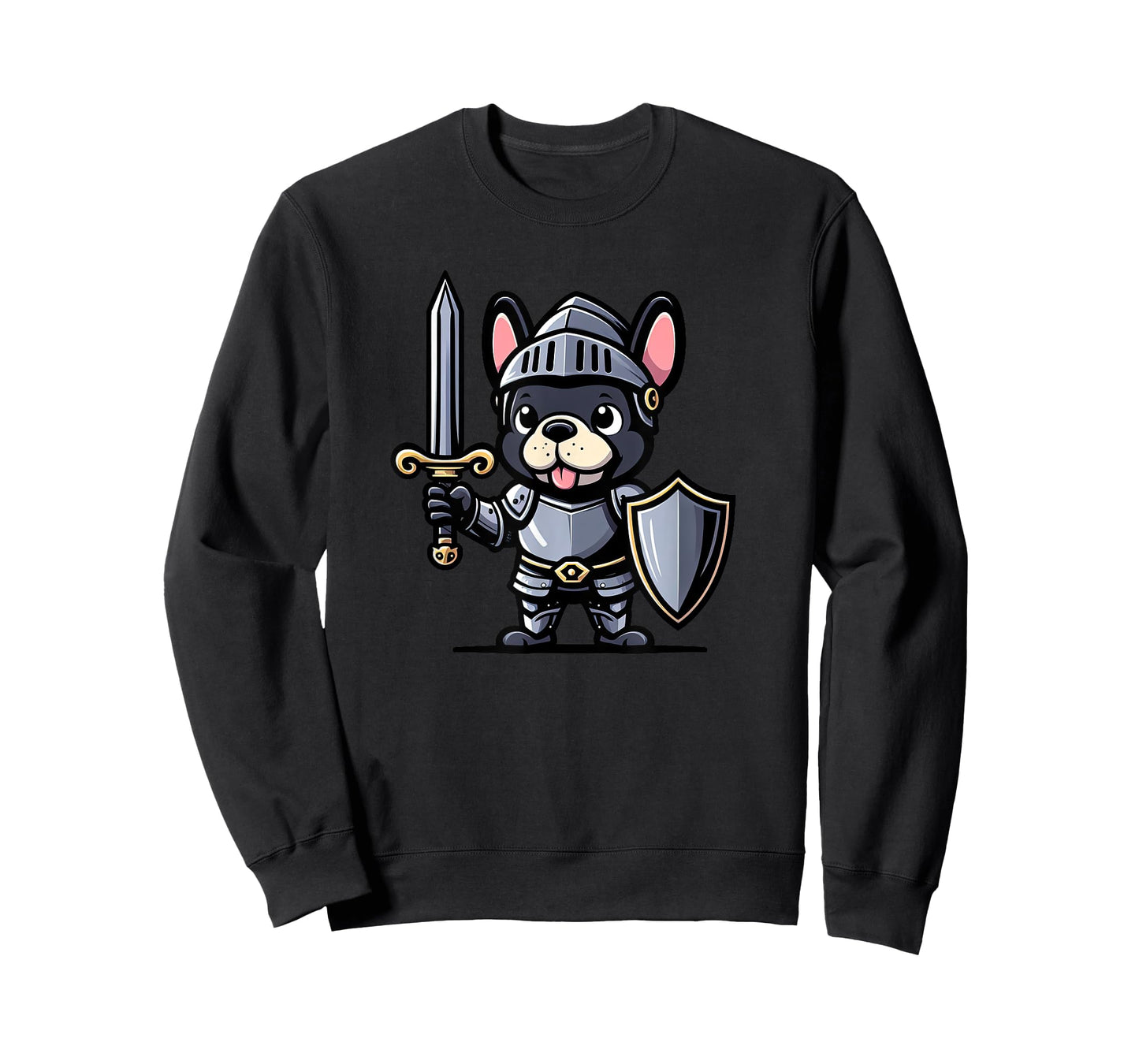 French Bulldog Knight Funny Dog Medieval Men Women Kids T-Shirt