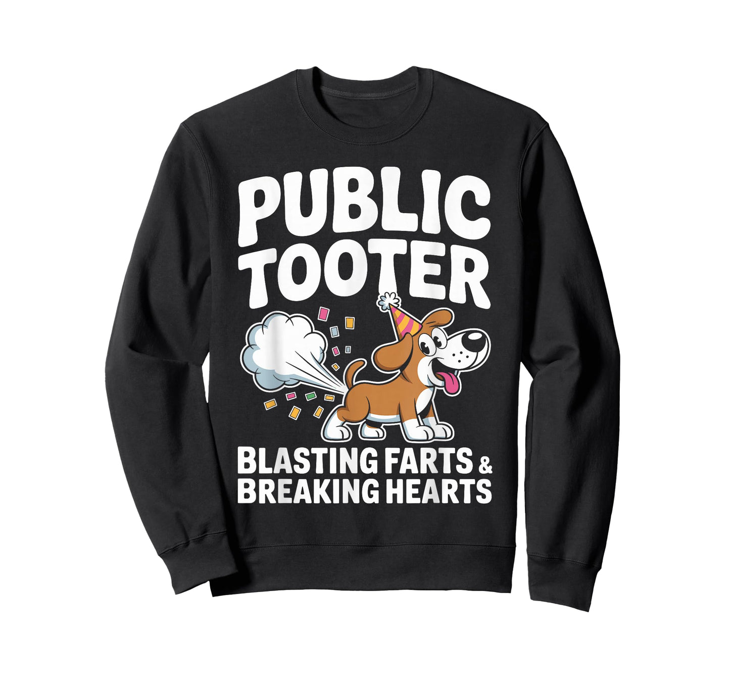 Public Tooter Blasting Farts Breaking Hearts Humor Funny Dog T-Shirt