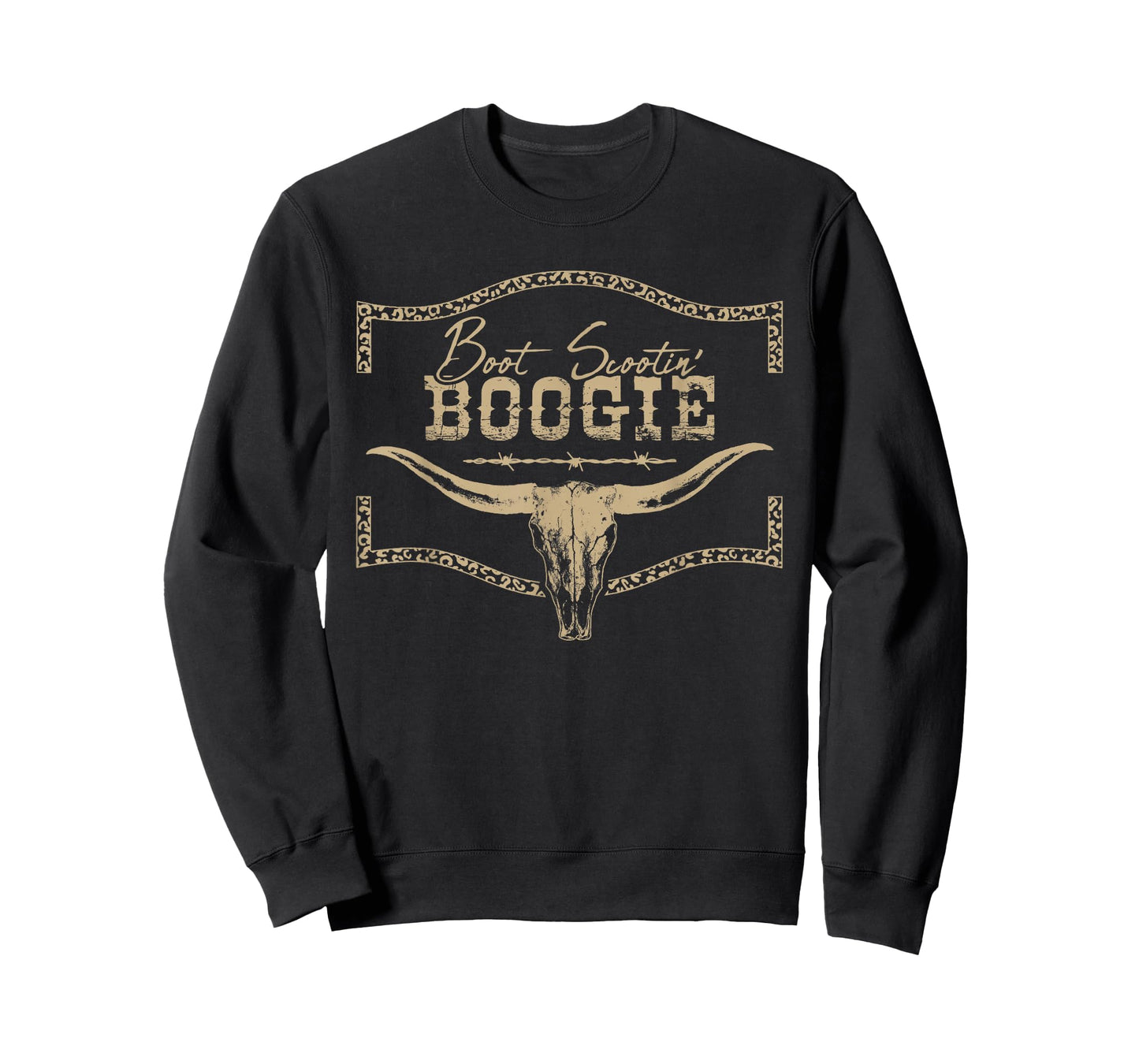 Boot Scootin’ Boogie Bull Skull Country Western Graphic T-Shirt