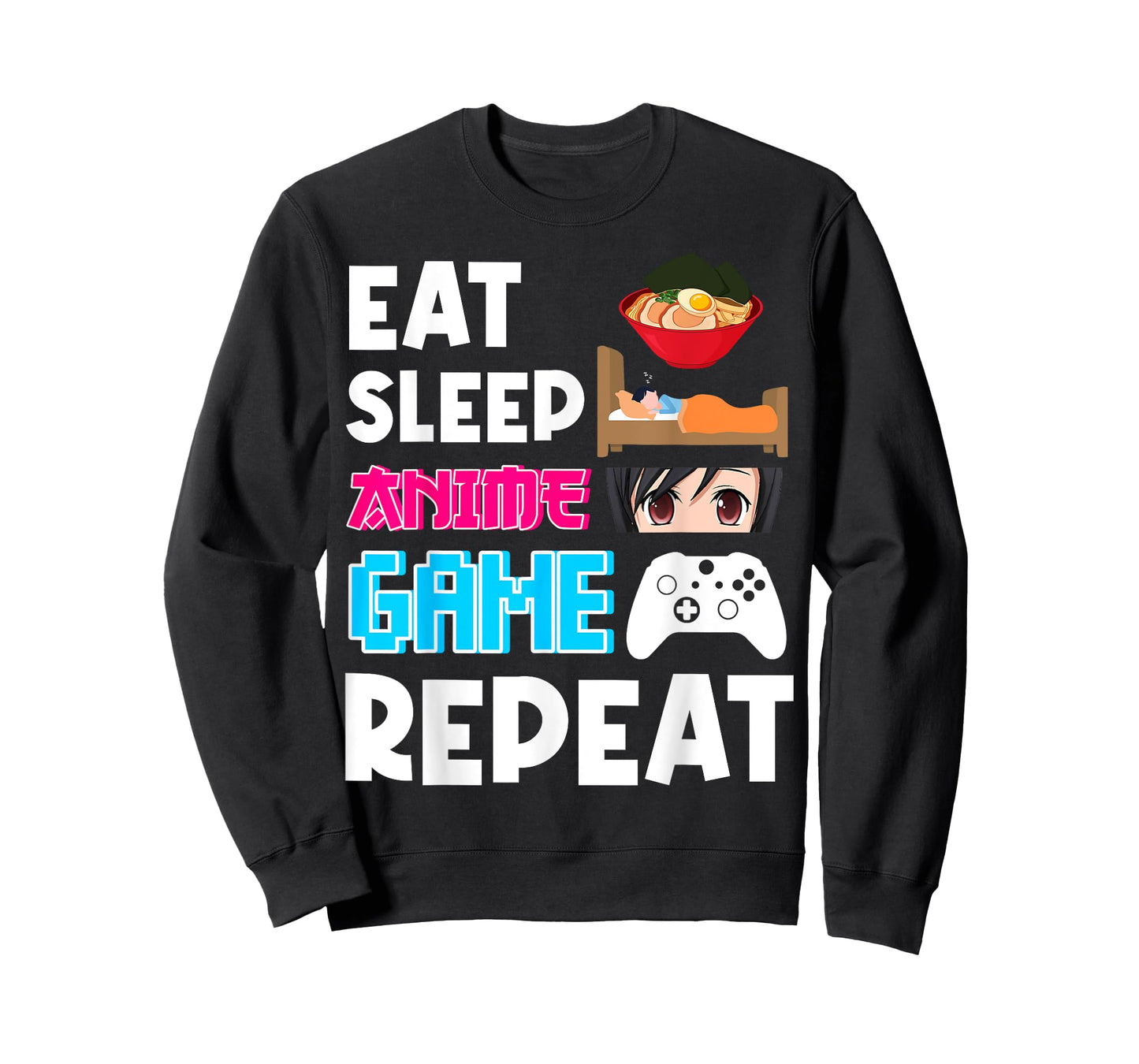 Eat Sleep Anime Game Repeat Shirt, Anime Manga Shirts Gifts T-Shirt