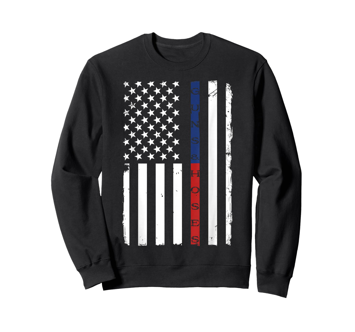 Guns & Hoses Thin Blue Red Line Police & Fire Appreciation T-Shirt