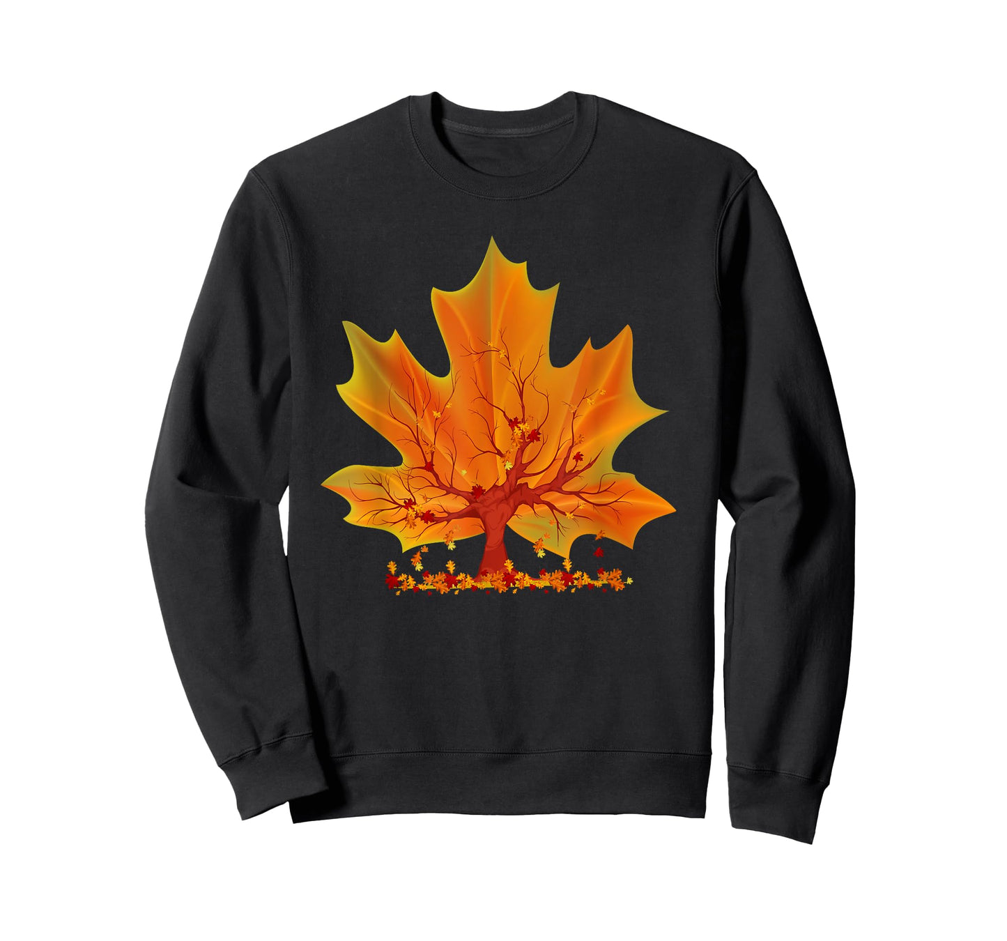 Maple Leaf Autumn Tree Orange Fall Leaves Season Canadian T-Shirt
