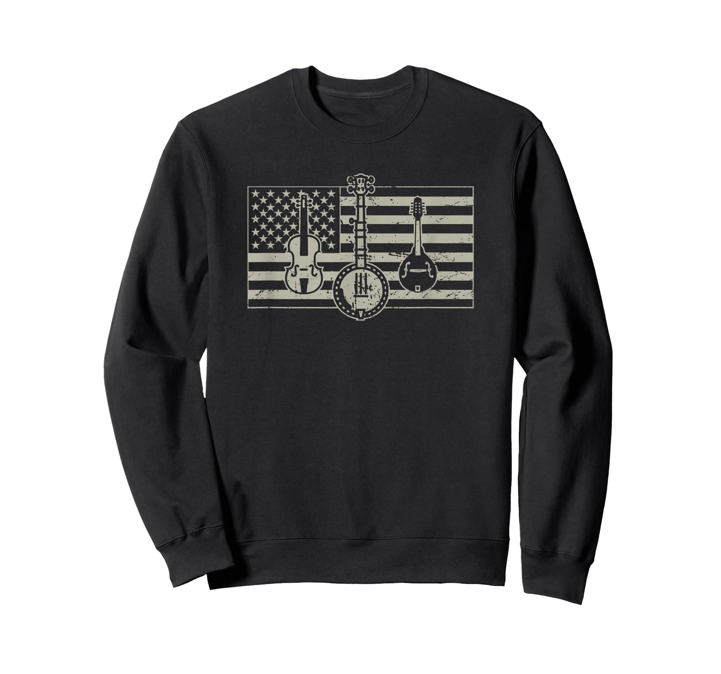Bluegrass T-Shirt / USA Flag Guitar Banjo Mandolin T-Shirt