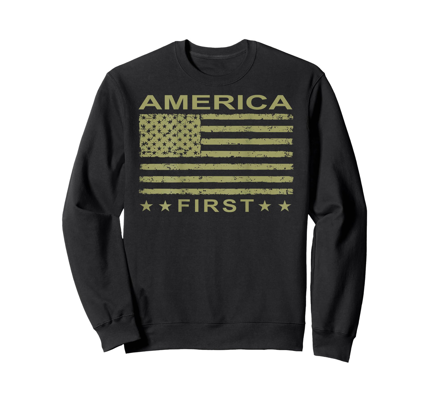 Distressed American USA Flag America First T-Shirt