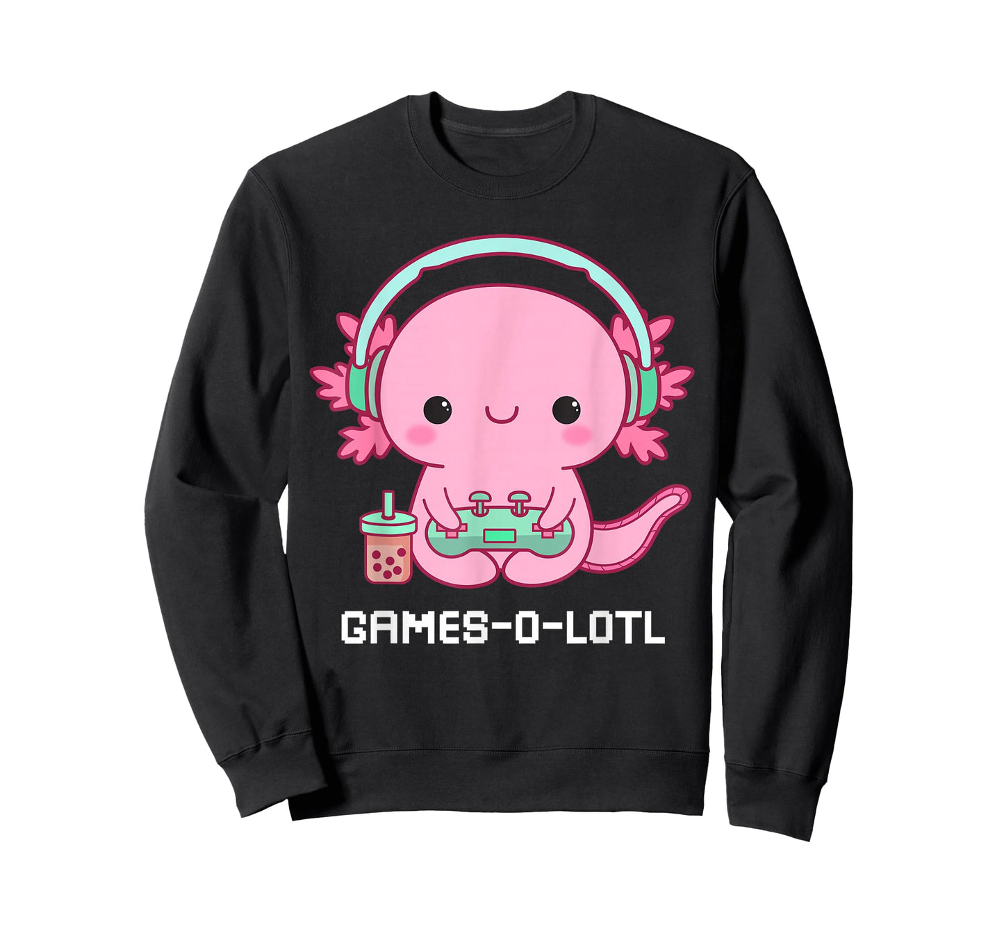 Gamesalotl Axolotl Cute Kawaii Fish Playing Video Games Girl T-Shirt