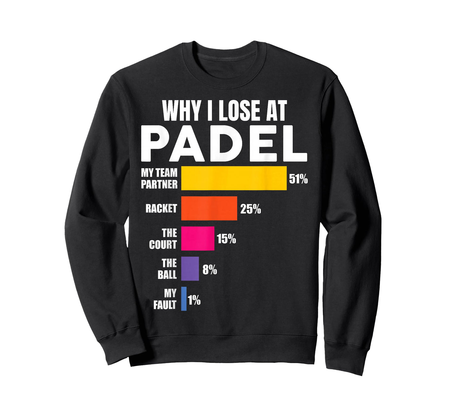 Padel-Shirt Why I Lose at Padel Tennis Funny Men Women T-Shirt