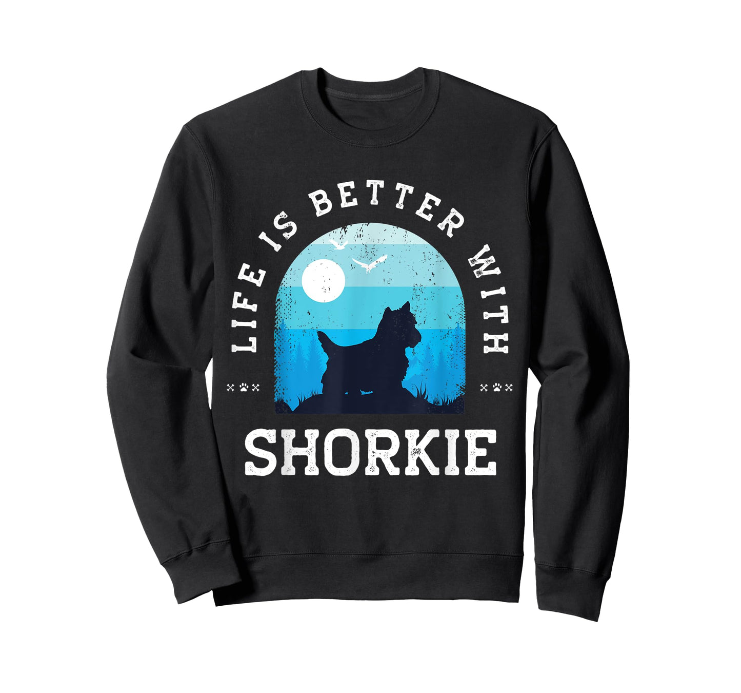 Life Better Shorkie Vintage Blue Dog Mom Dad T-Shirt for Men Women Kids