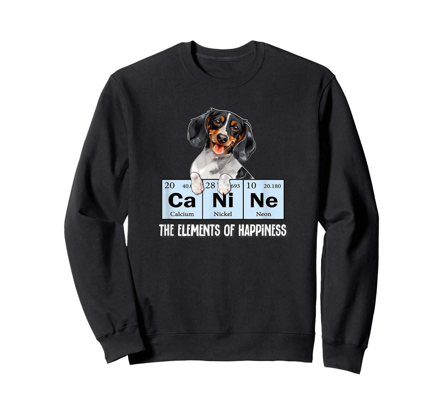 Funny Elements of Happiness Piebald Dachshund Lover T-Shirt