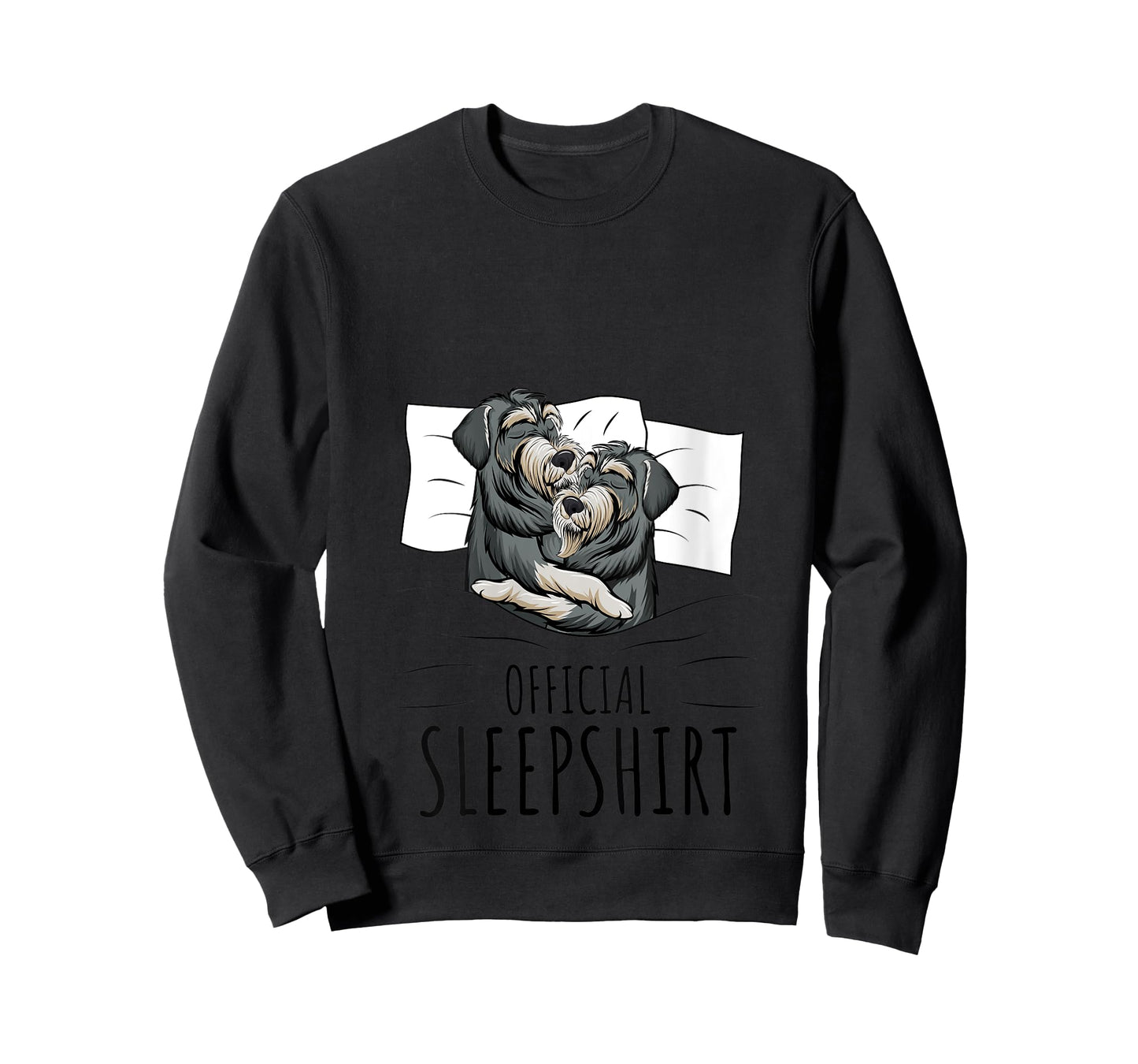 Womens Sleeping Miniature Schnauzer Pajama Official Sleepshirt V-Neck T-Shirt