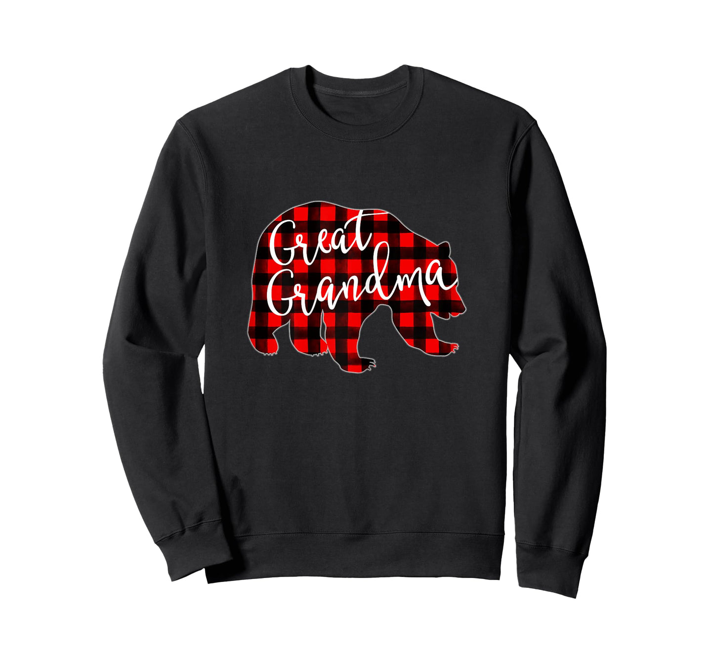 Red Plaid Great Grandma Bear Matching Family Christmas Eve T-Shirt