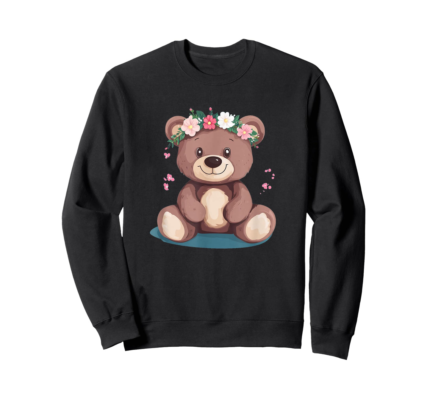 Cool Crowned Teddy Bear for Flowers Lovers T-Shirt