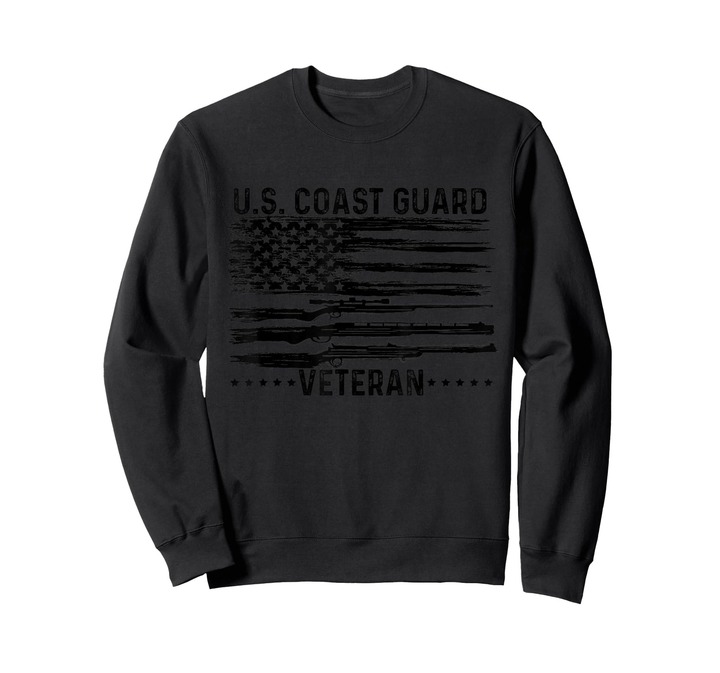 US Coast Guard Veteran USCG Distressed American Flag T-Shirt