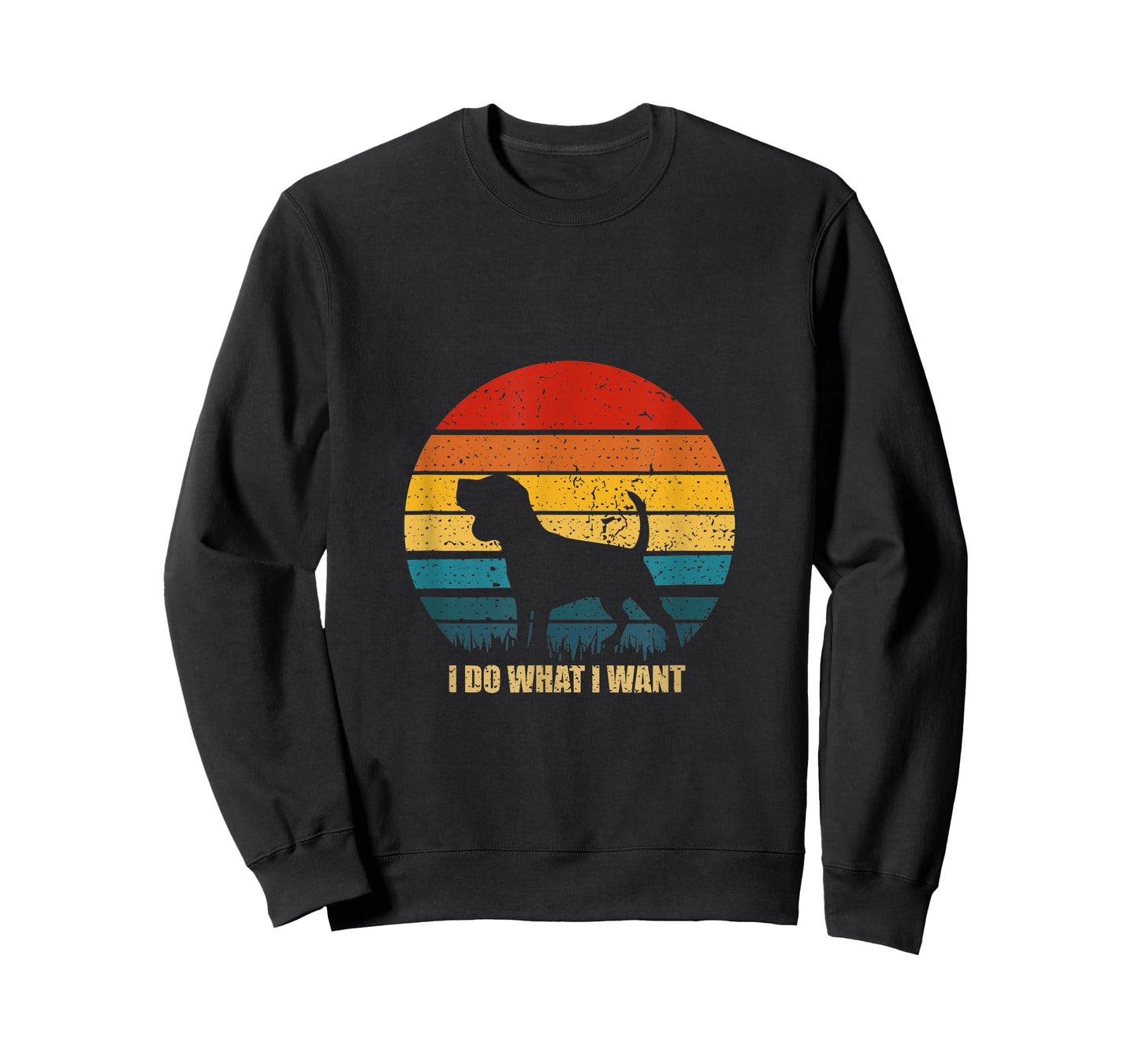 Funny Dog Gift Vintage Sunset I Do What I Want Dog Men Women T-Shirt