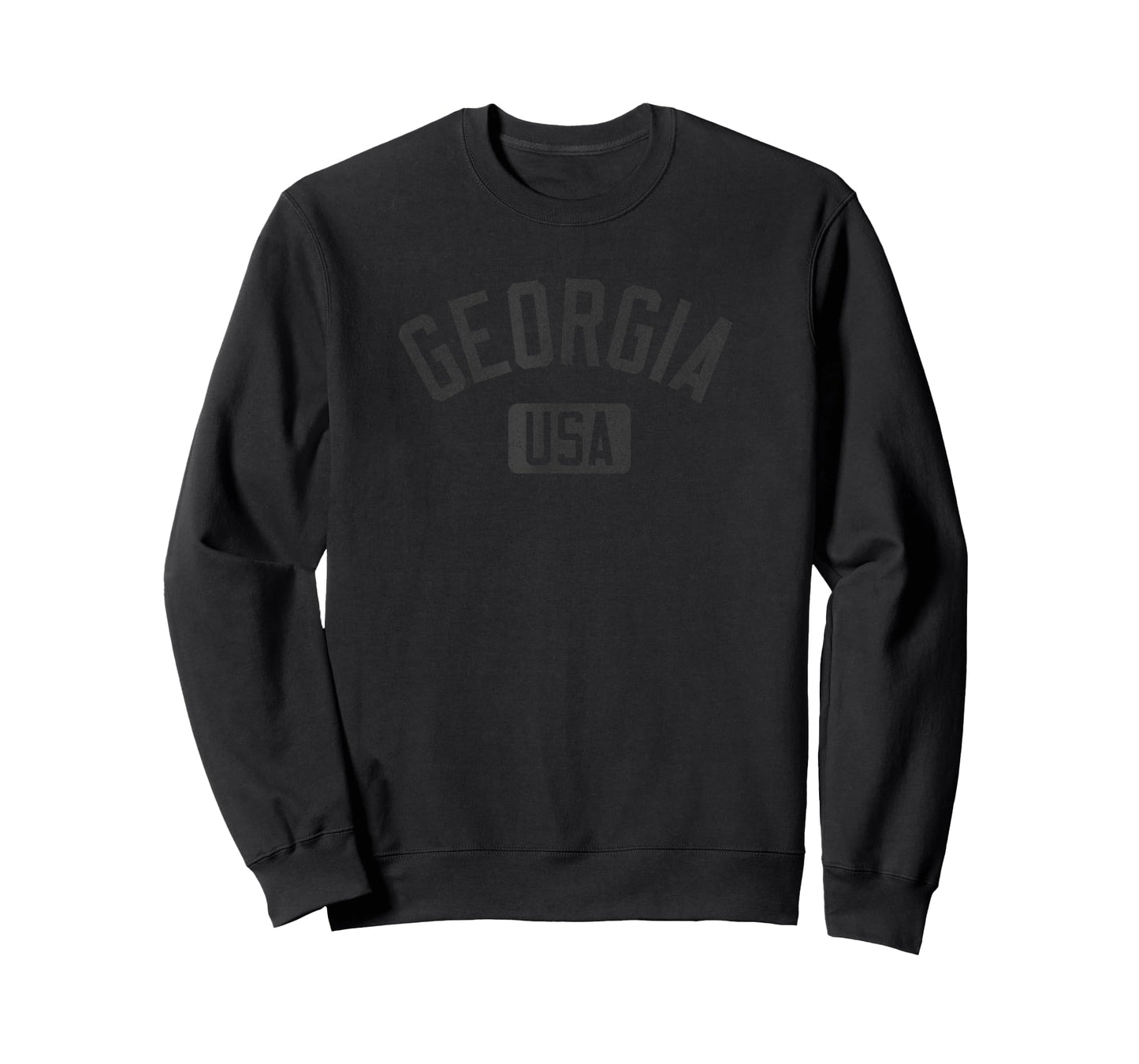 Georgia USA Arched Text Distressed Black Print T-Shirt