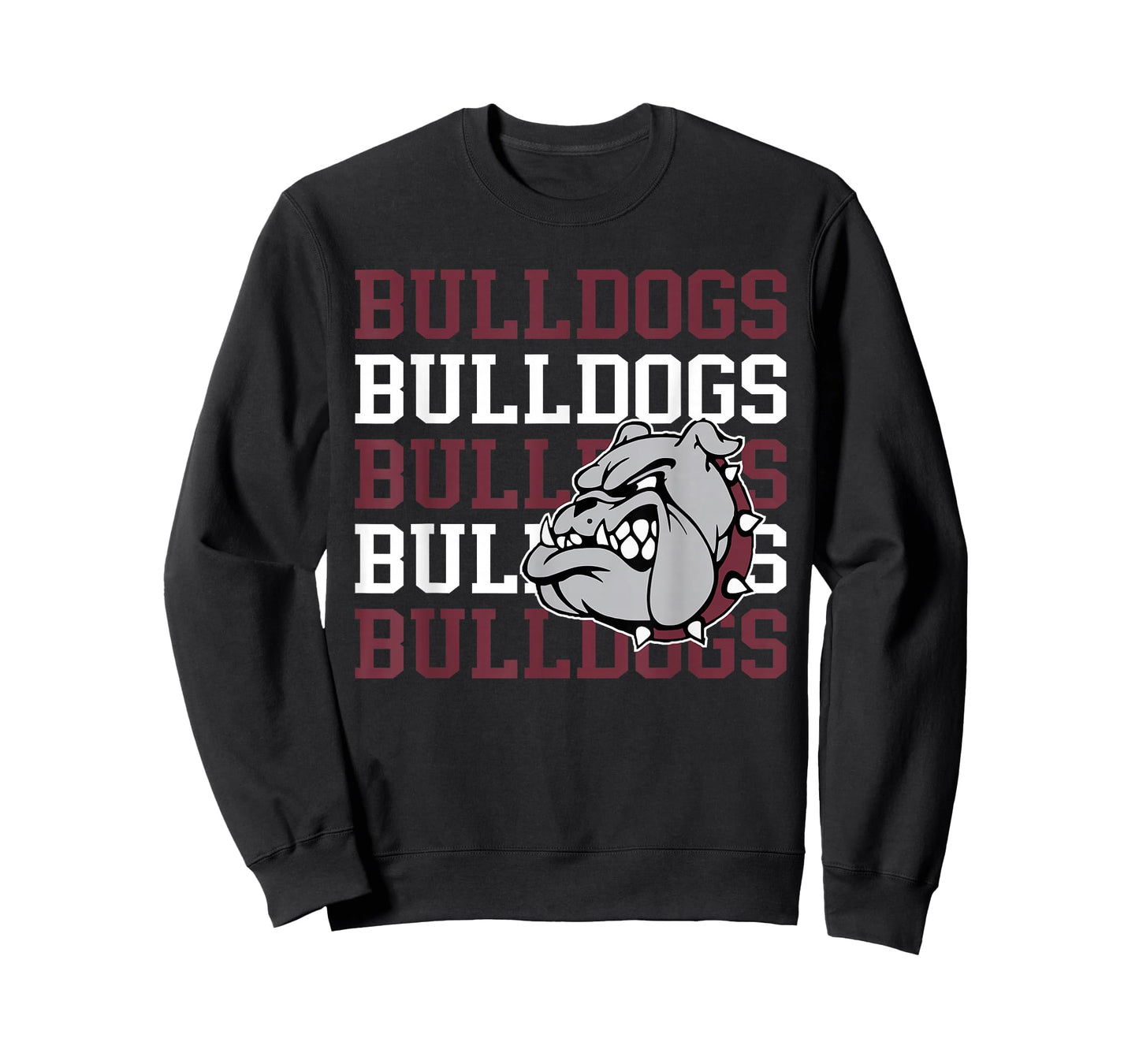 Maroon Bulldogs School Spirit Bulldog Mascot Teacher Bulldog T-Shirt