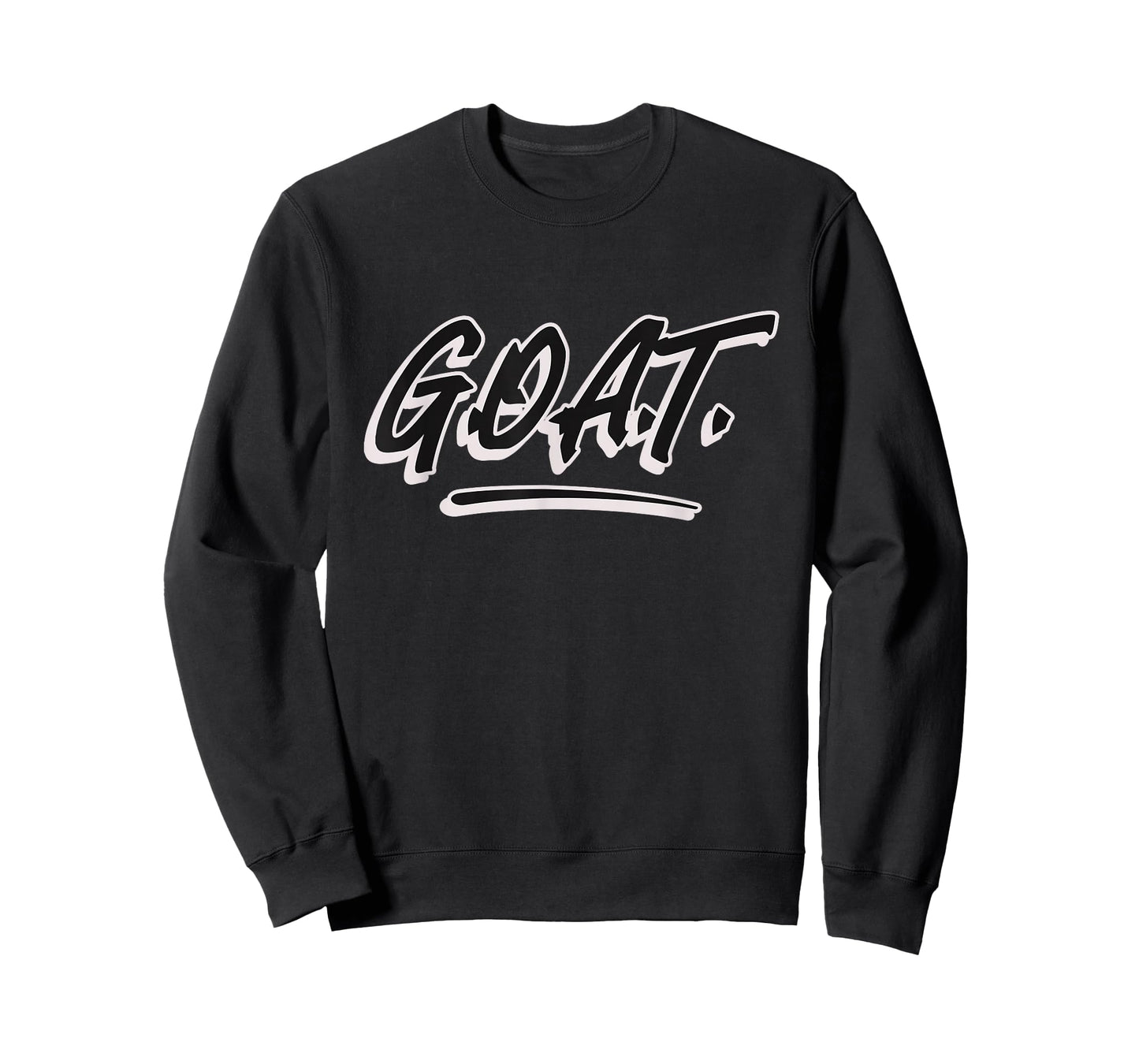 G.O.A.T. Men's Black Letter Print Modern Casual T-Shirt