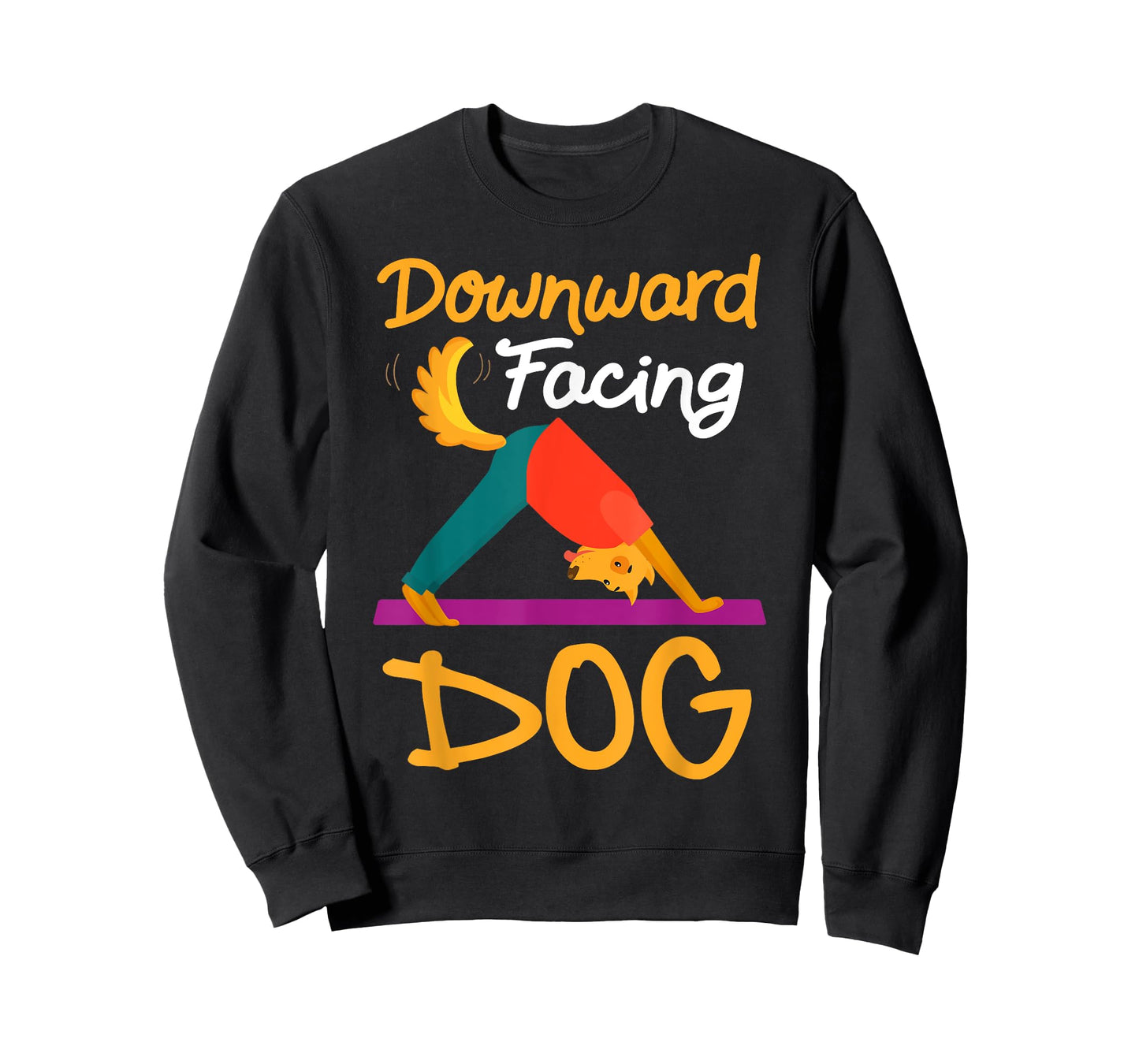 Funny Downward Facing Dog On Yoga Mat Yoga Pose Meditation T-Shirt