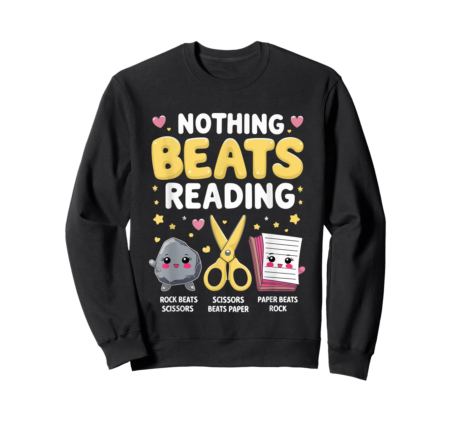 Nothing Beats Reading Rock Paper Scissors Funny Book Lover T-Shirt