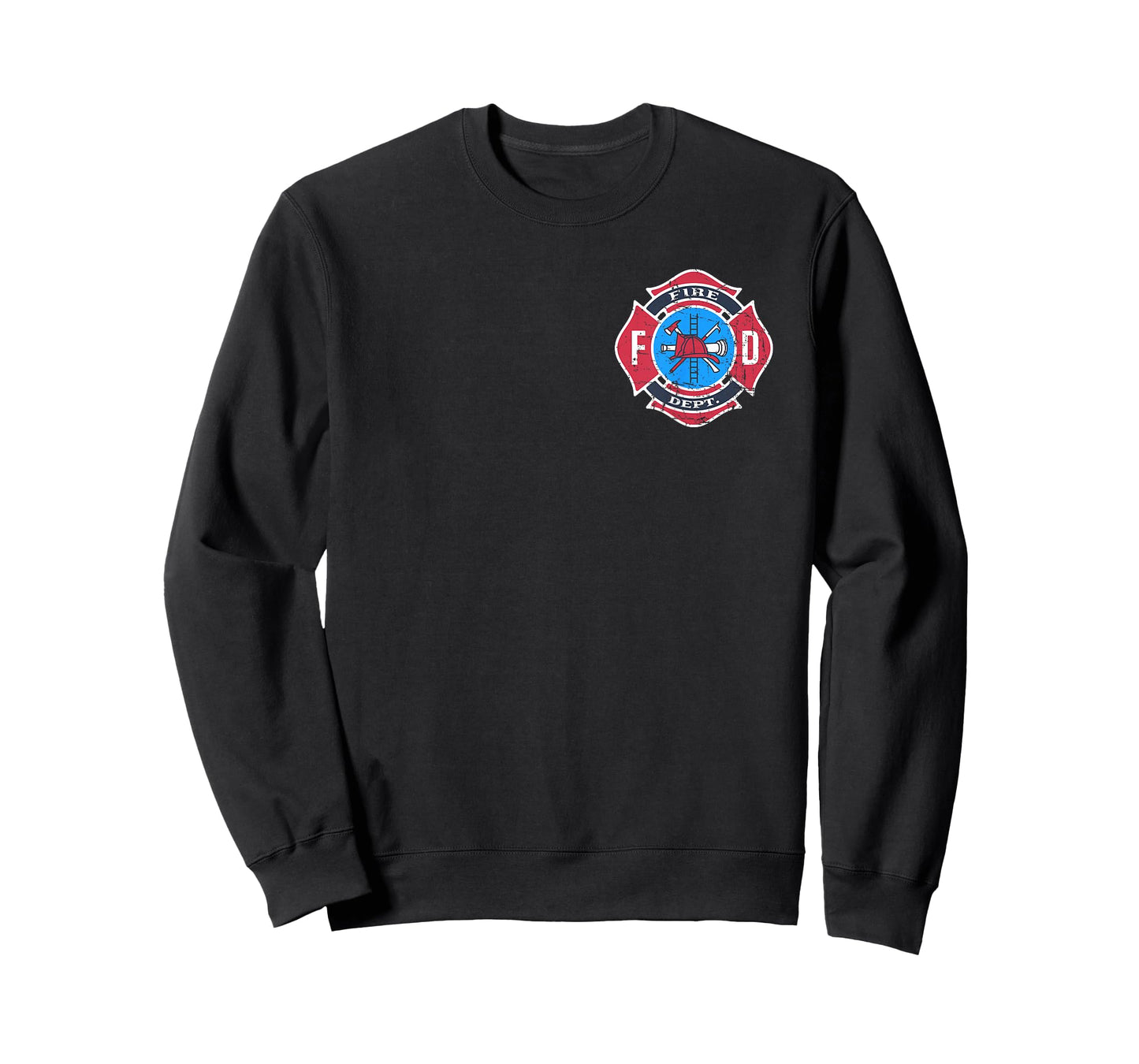 Retro Fire Department Logo Uniform Fireman Firefighter Art T-Shirt