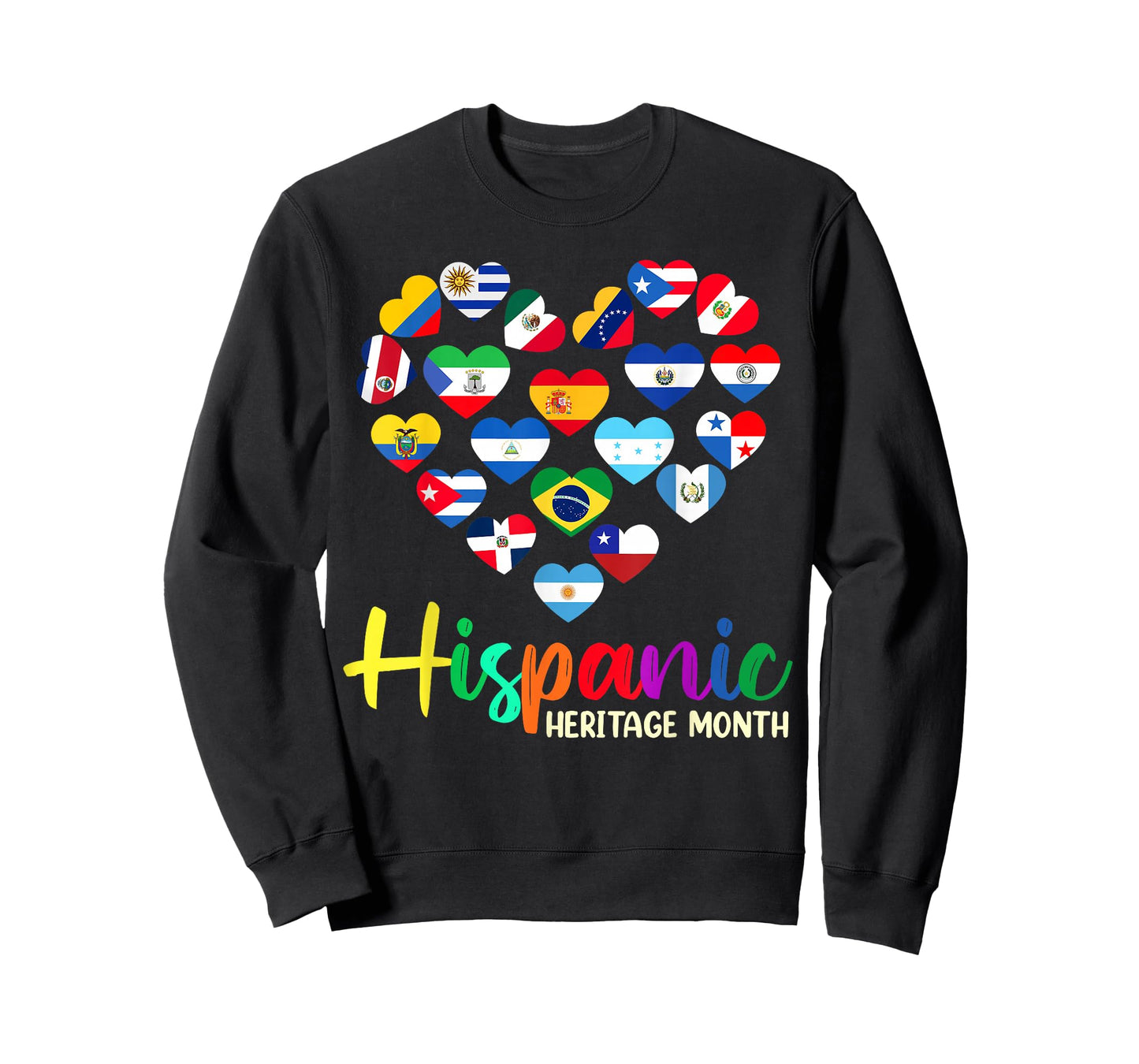 Happy National Hispanic Heritage Month All Countries Heart T-Shirt