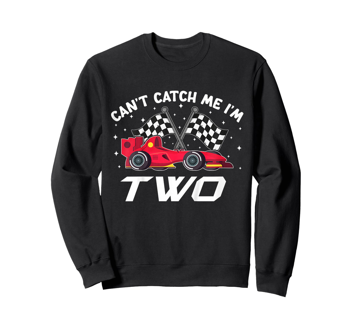 Kids Can’t Catch Me I’m 2, Kids 2rd Birthday Red Racing Car T-Shirt