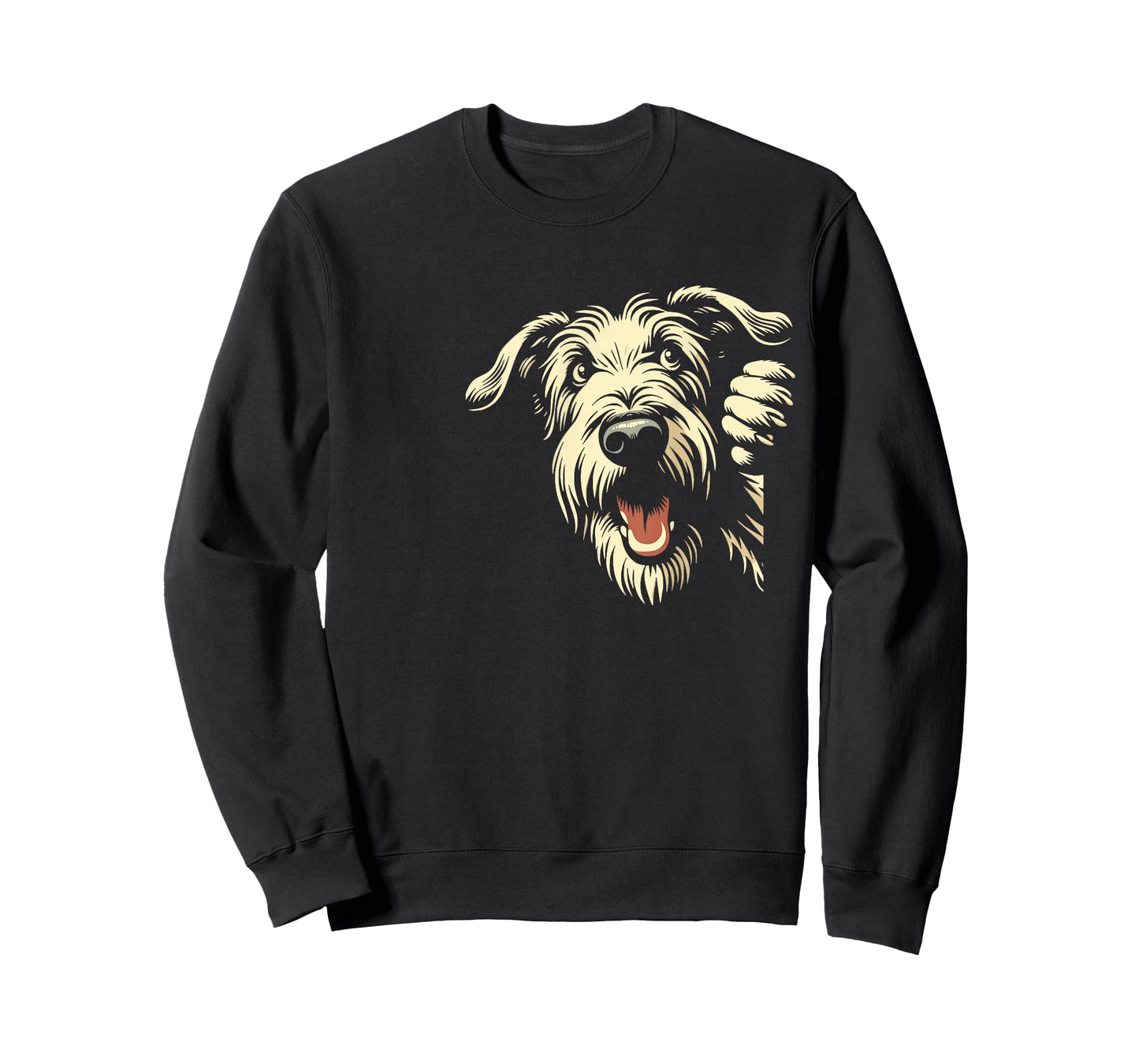 Funny Irish Wolfhound Peeking Dog Graphic Design T-Shirt